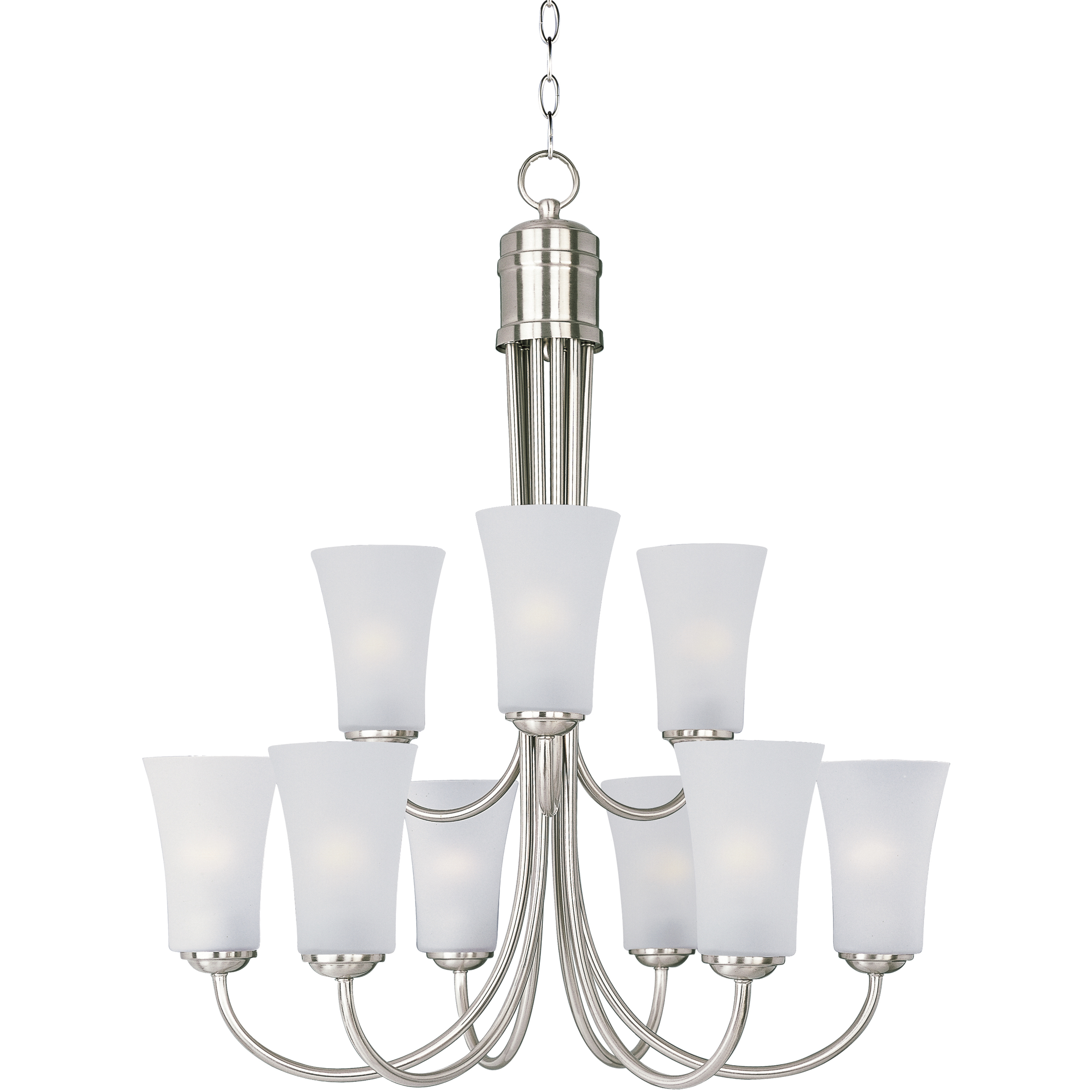 Logan 9 Light 28.5 inch Satin Nickel Multi-Tier Chandelier Ceiling Light