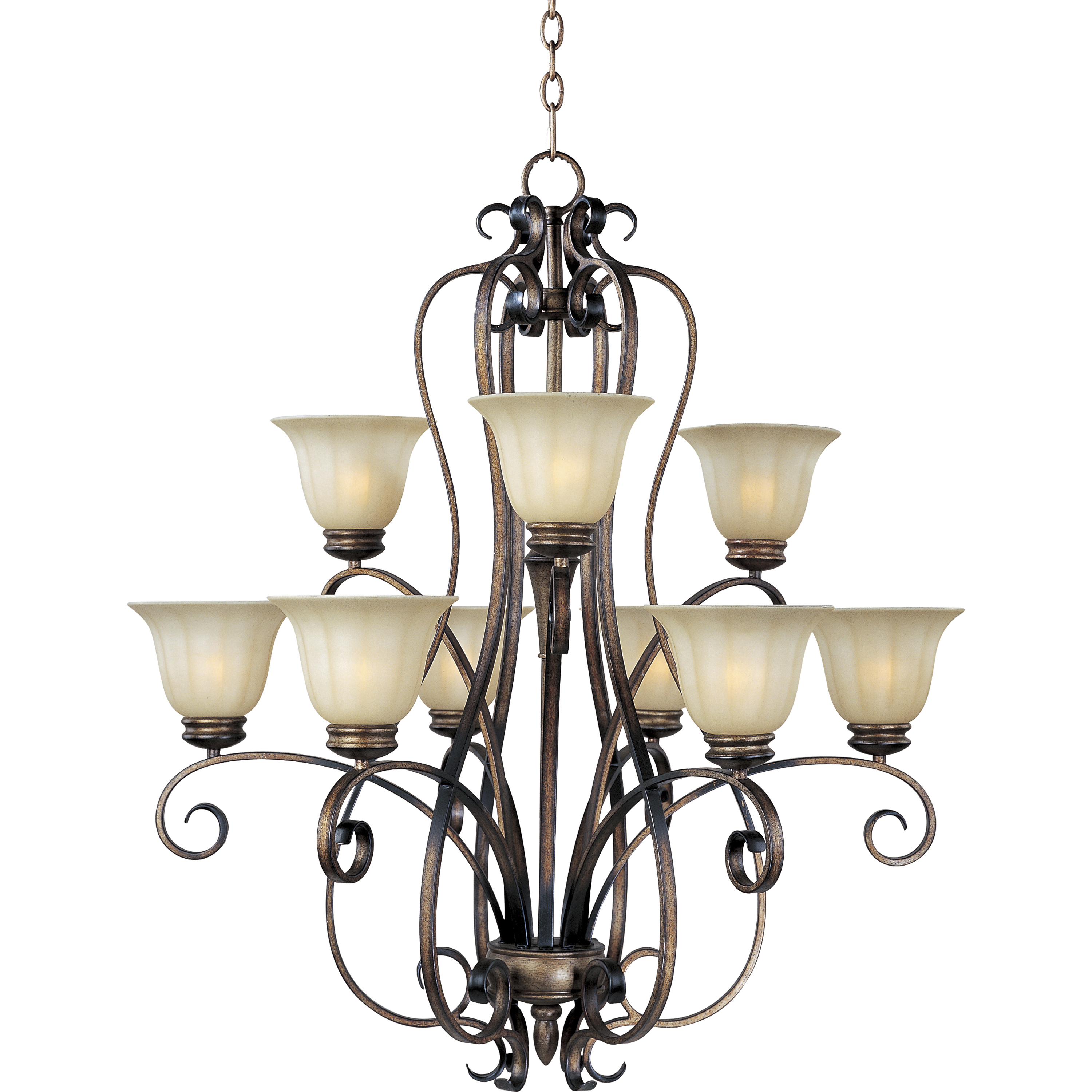 Fremont 9 Light 34 inch Platinum Dusk Multi-Tier Chandelier Ceiling Light