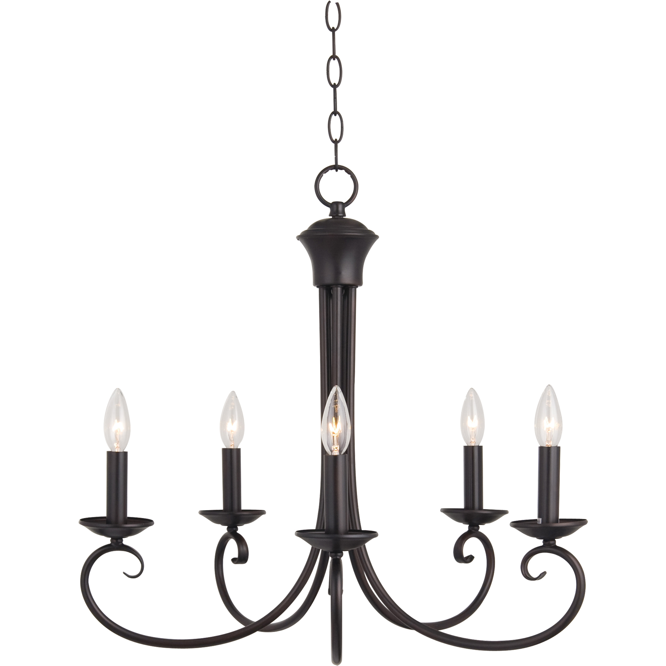 Loft 5 Light 25 inch Oil Rubbed Bronze Single-Tier Chandelier Ceiling Light