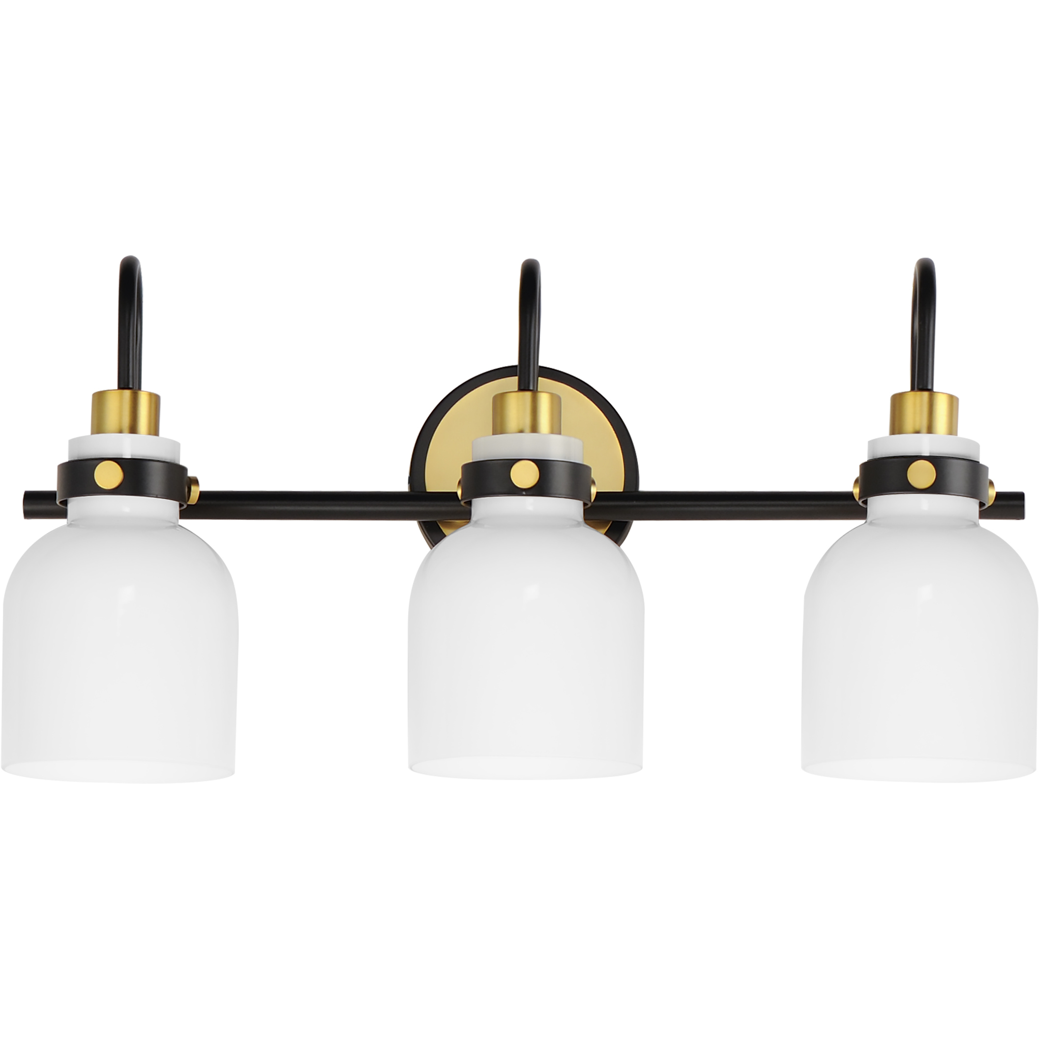 Milk 3 Light 22 inch Satin Brass Bath Vanity Wall Light in Black and Satin Brass