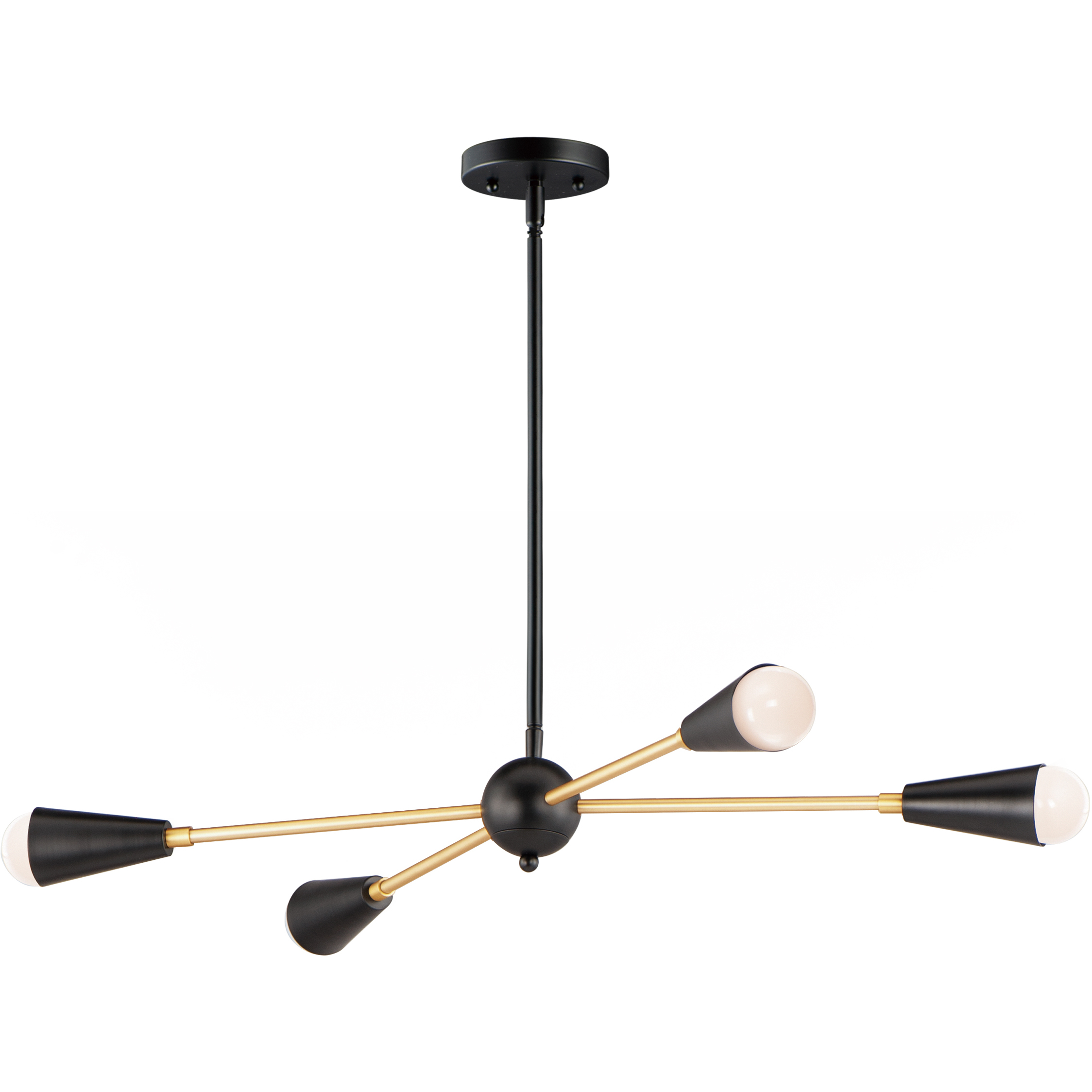 Lovell LED 16.25 inch Black and Satin Brass Multi-Light Pendant Ceiling Light