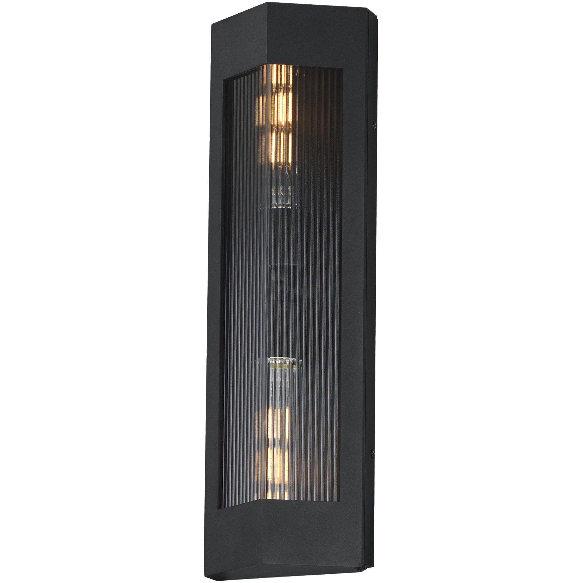 Triform 2 Light 20 inch Black and Antique Brass Outdoor Wall Mount