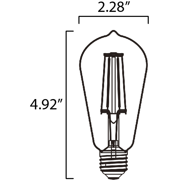Glow LED ST58 E26 Medium 6 watt 120 2700K Bulb