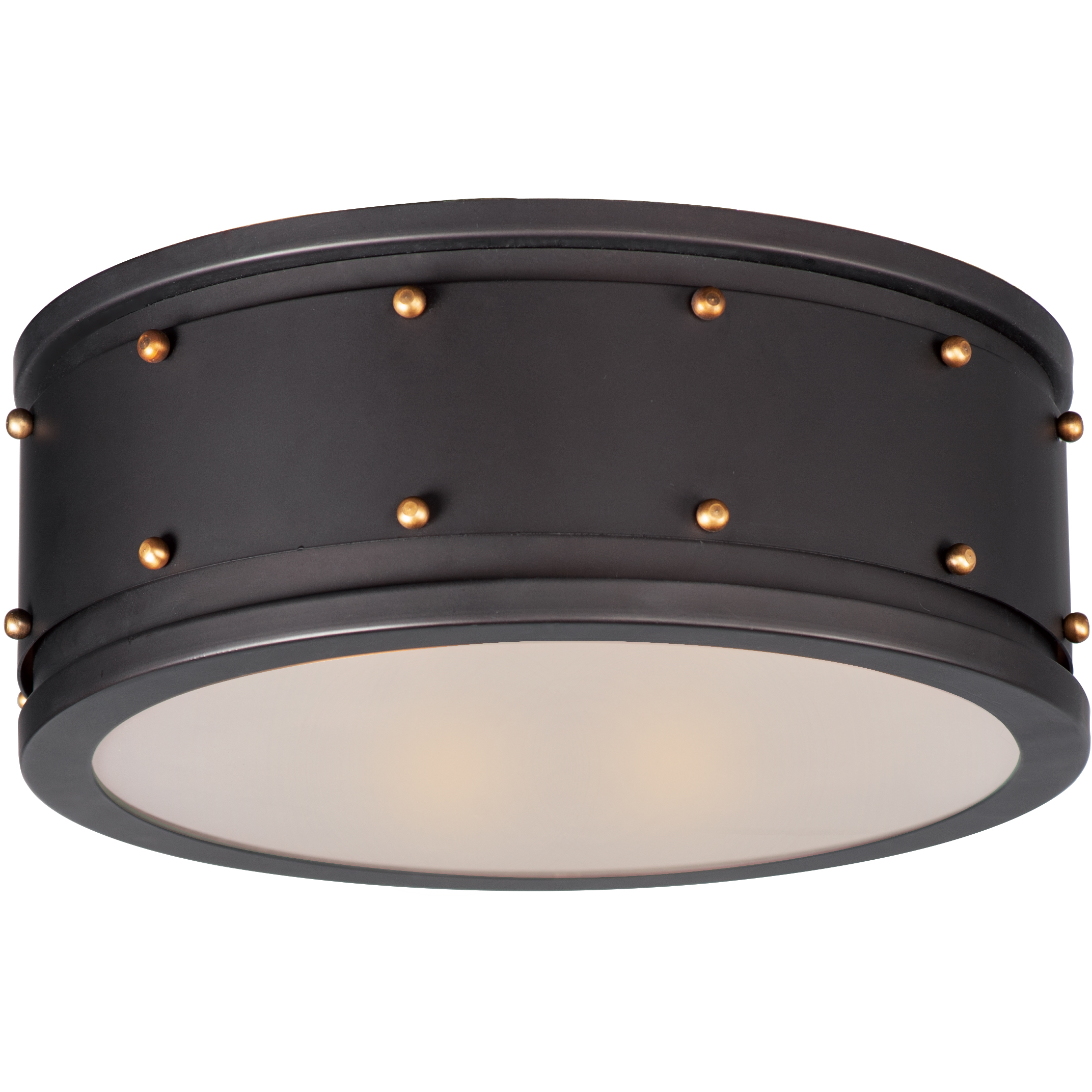 Trestle 2 Light 13 inch Oil Rubbed Bronze and Antique Brass Flush Mount Ceiling Light