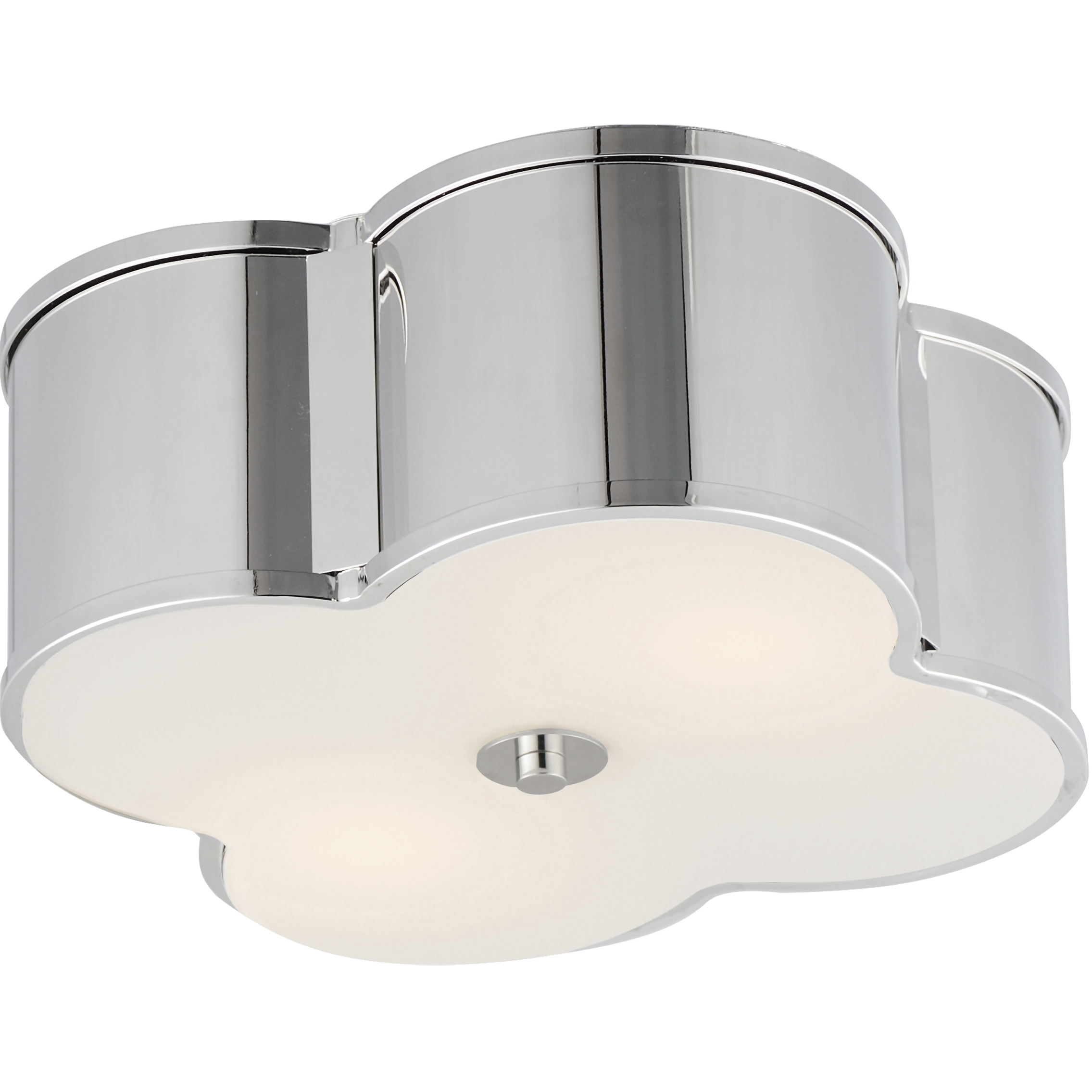 Clover 2 Light 14 inch Polished Nickel Flush Mount Ceiling Light