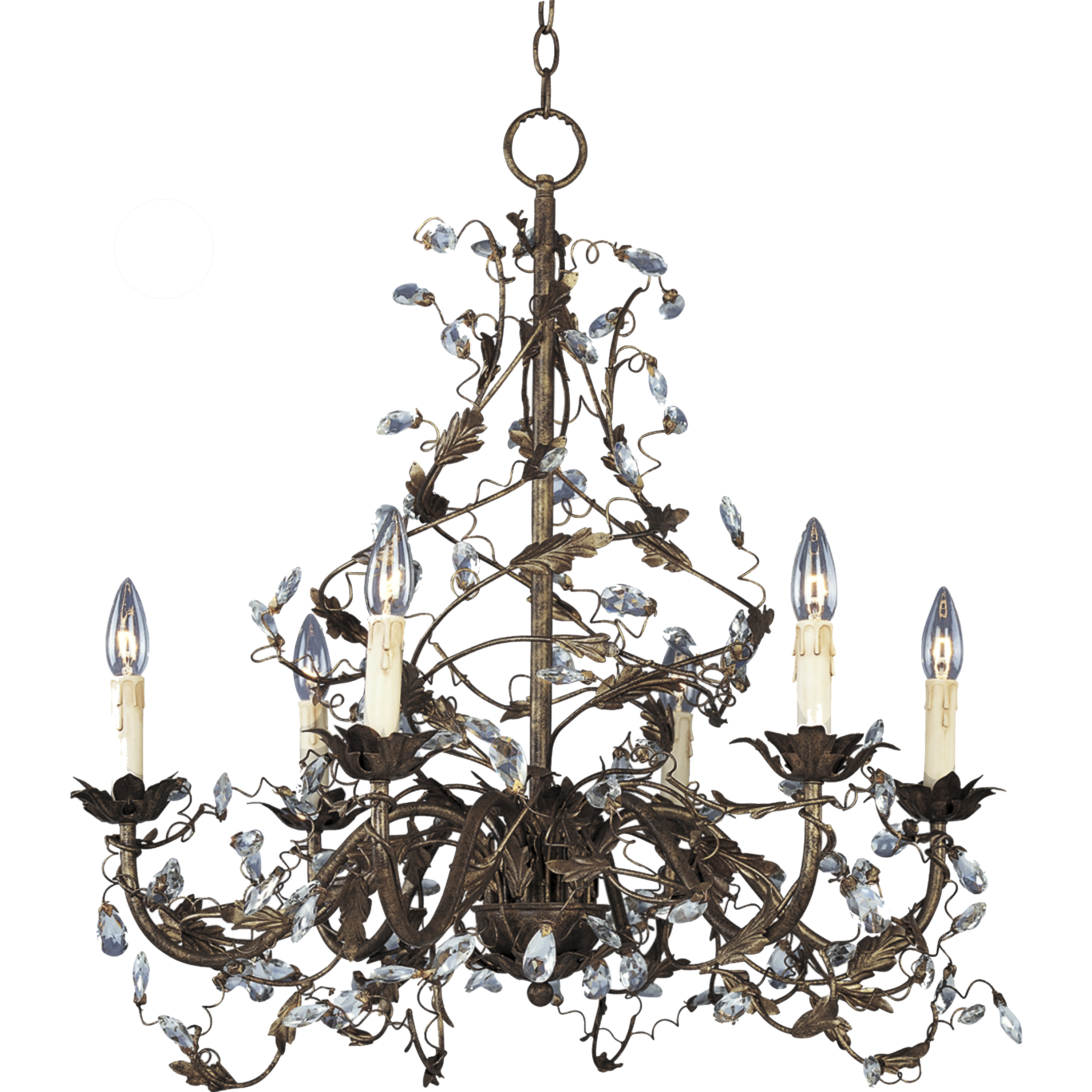 Elegante 6 Light 26.5 inch Oil Rubbed Bronze Single-Tier Chandelier Ceiling Light