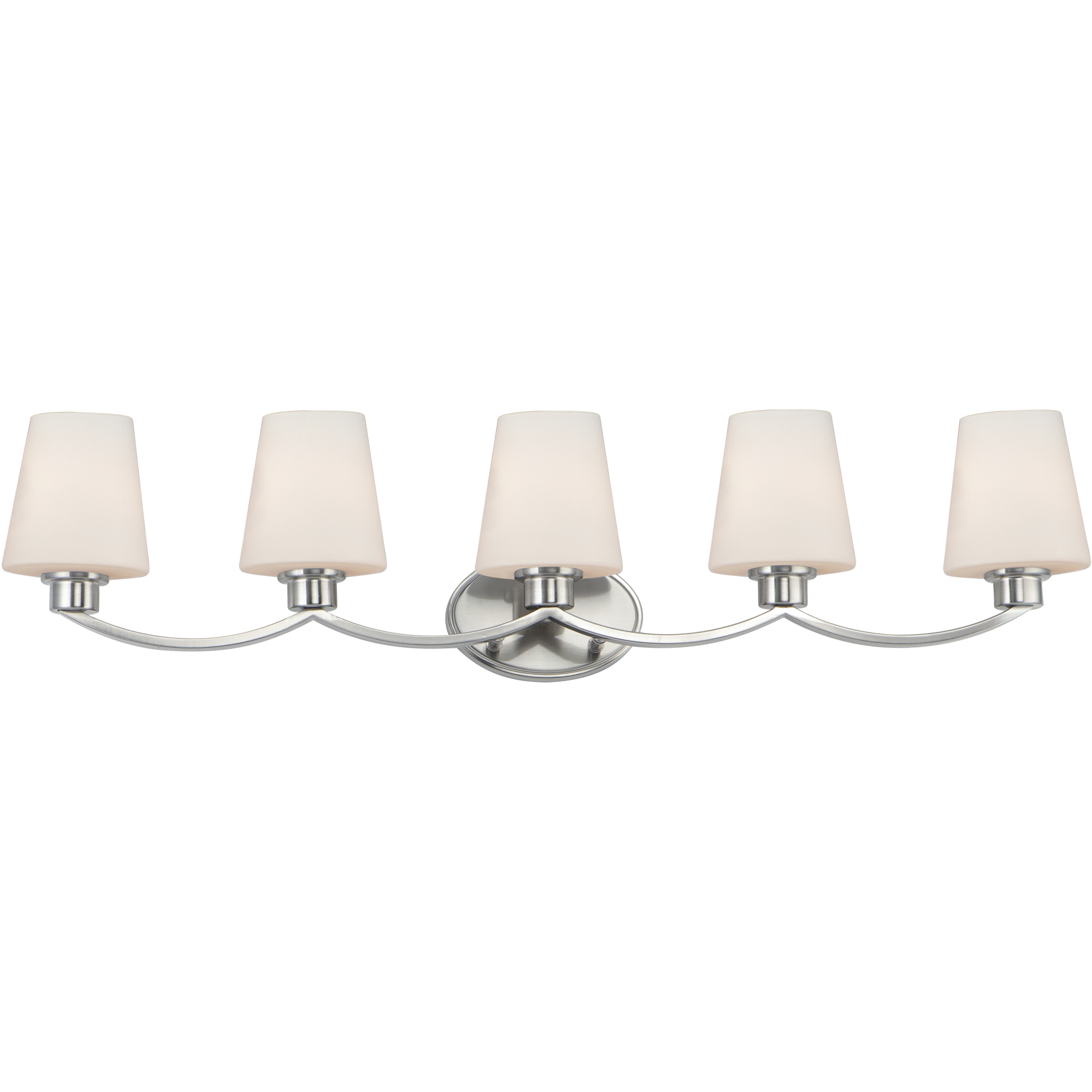 Shelter 5 Light 37.5 inch Satin Nickel Bath Vanity Wall Light