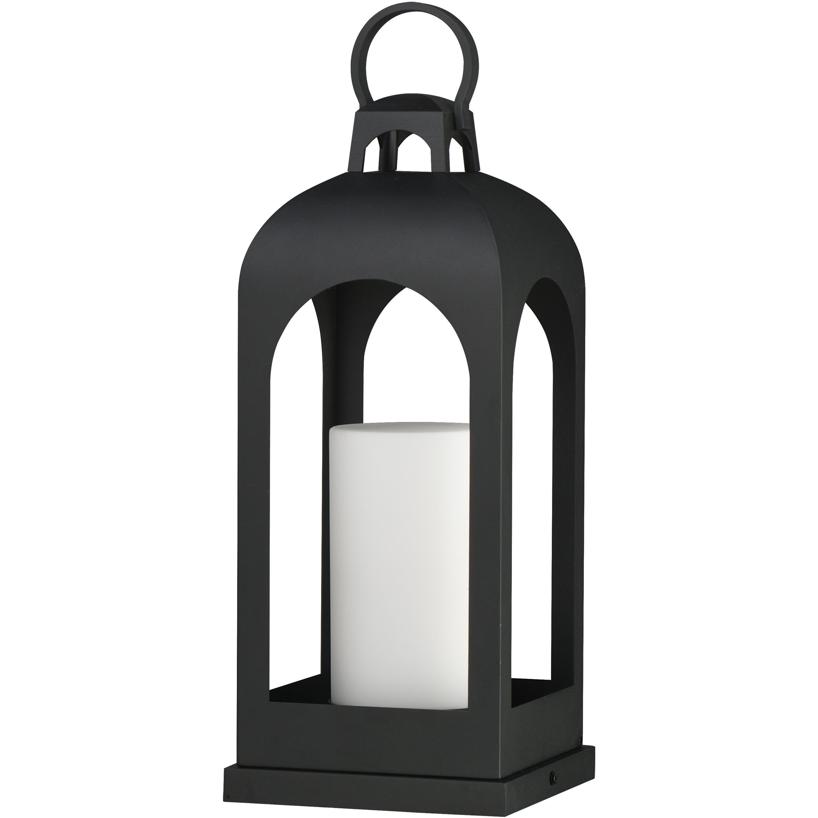 Marrakech 18.5 inch 60 watt Black Outdoor Deck Lantern