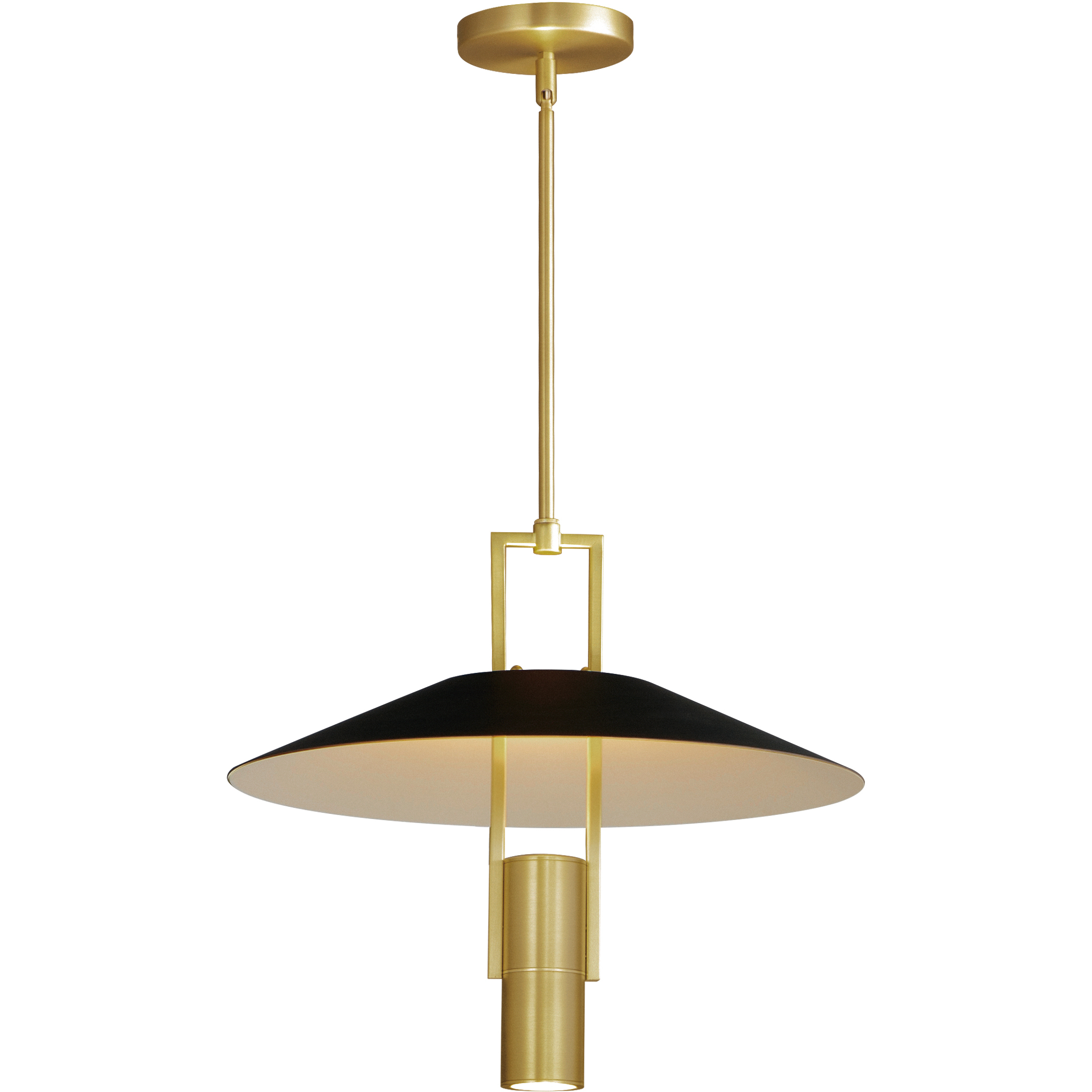 Tahoe LED 18 inch Black and Satin Brass Single Pendant Ceiling Light