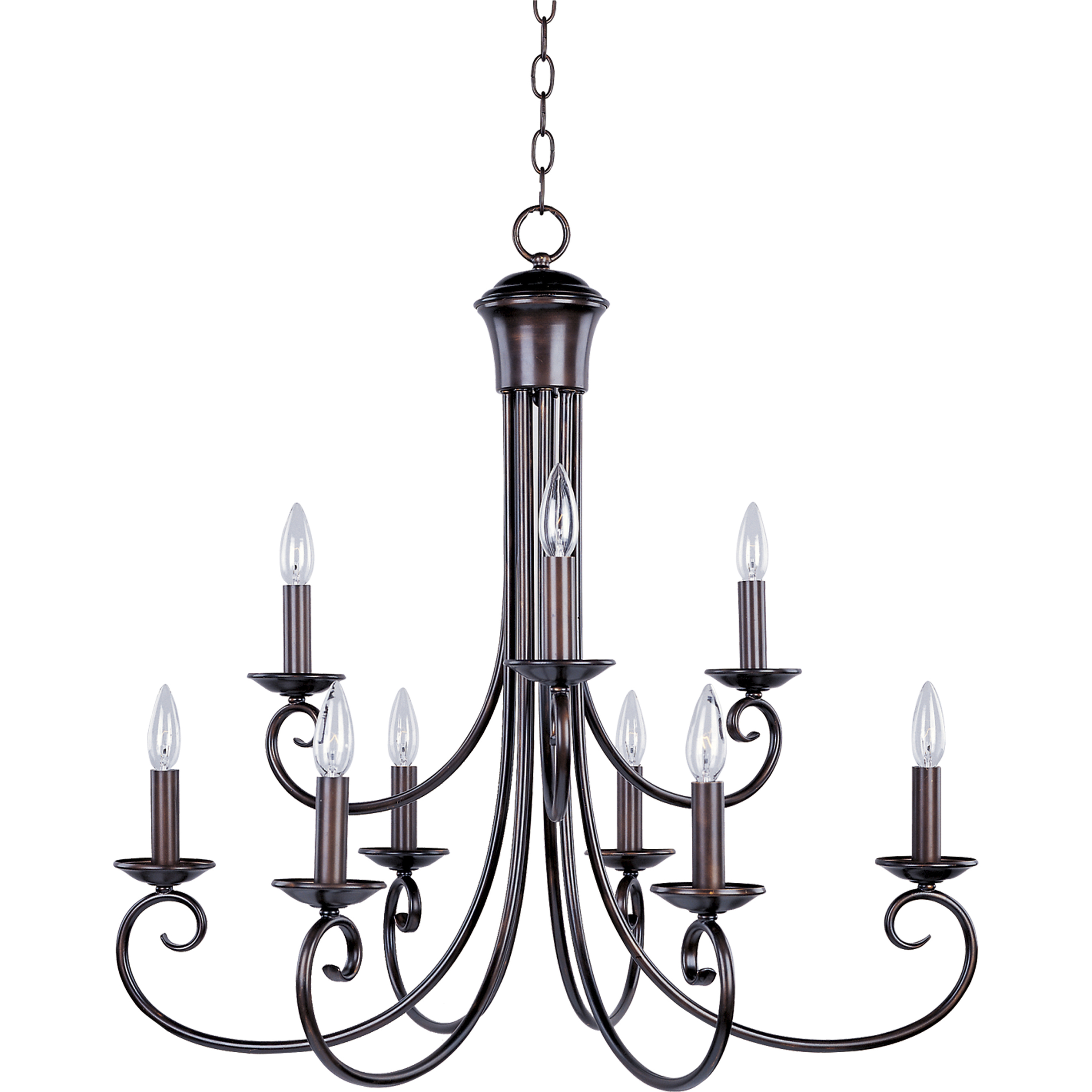 Loft 9 Light 29.5 inch Oil Rubbed Bronze Multi-Tier Chandelier Ceiling Light