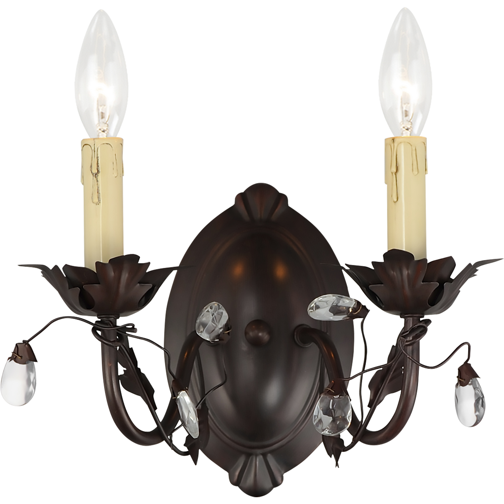 Elegante 2 Light 12 inch Oil Rubbed Bronze Wall Sconce Wall Light