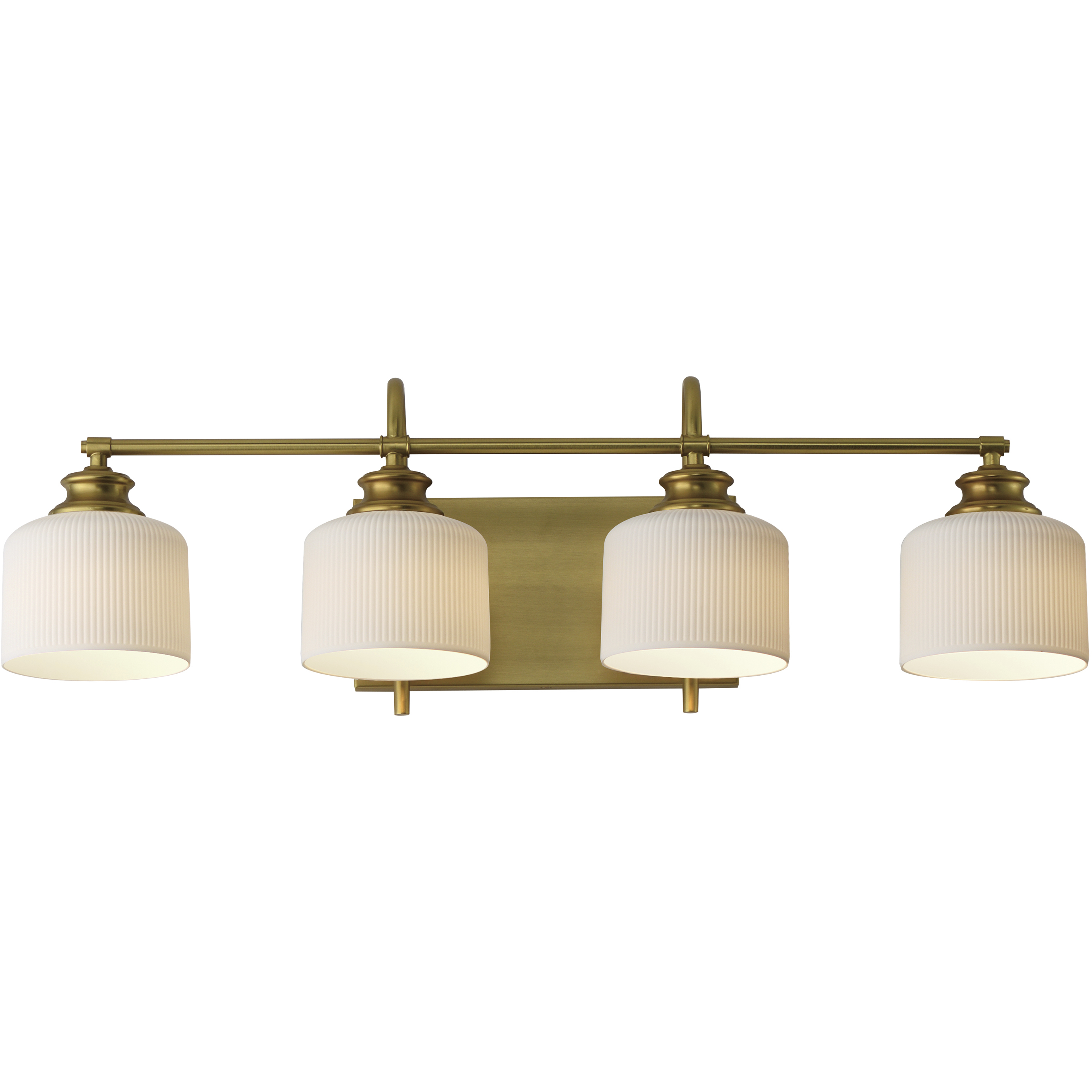 Bisque 4 Light 32 inch Natural Aged Brass Bath Vanity Wall Light