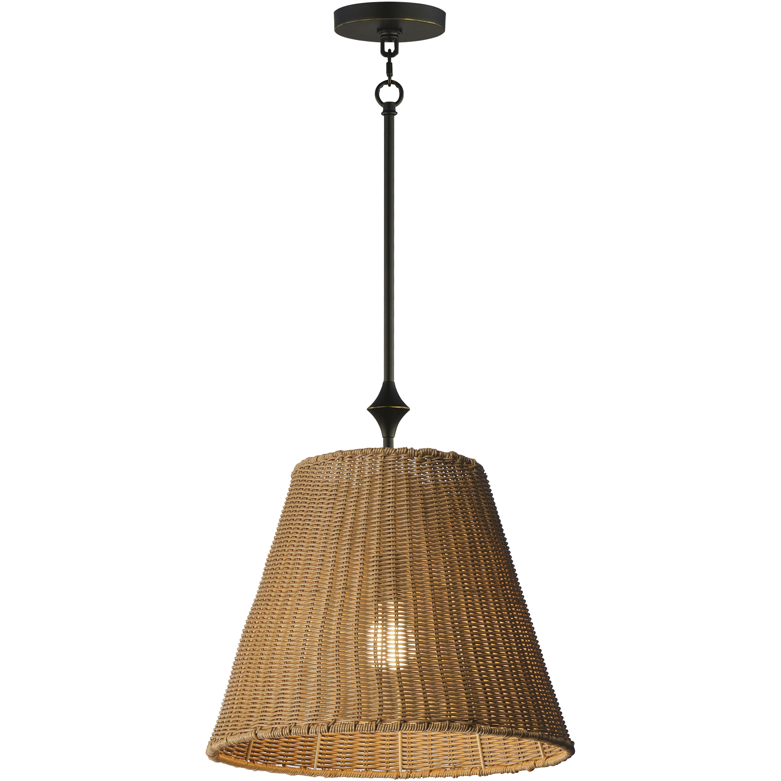 Baja 1 Light 16 inch Dark Bronze Single Pendant Ceiling Light