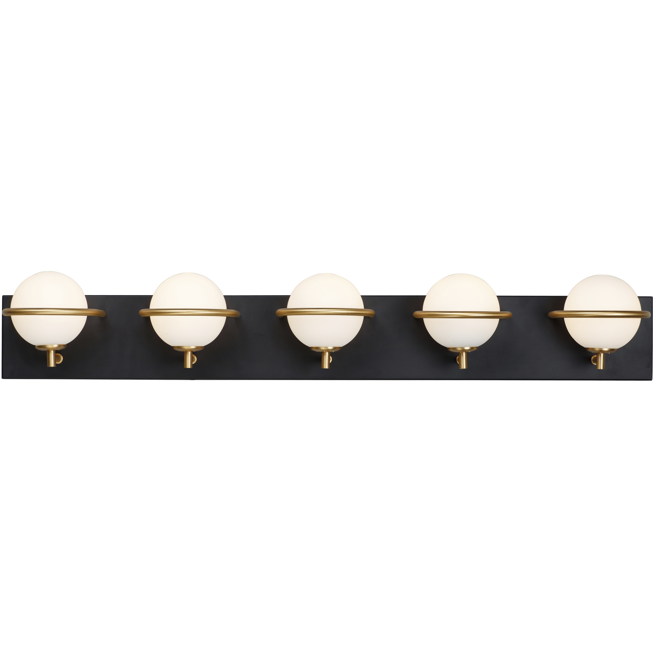 Revolve LED 34.25 inch Black and Gold Bath Vanity Wall Light