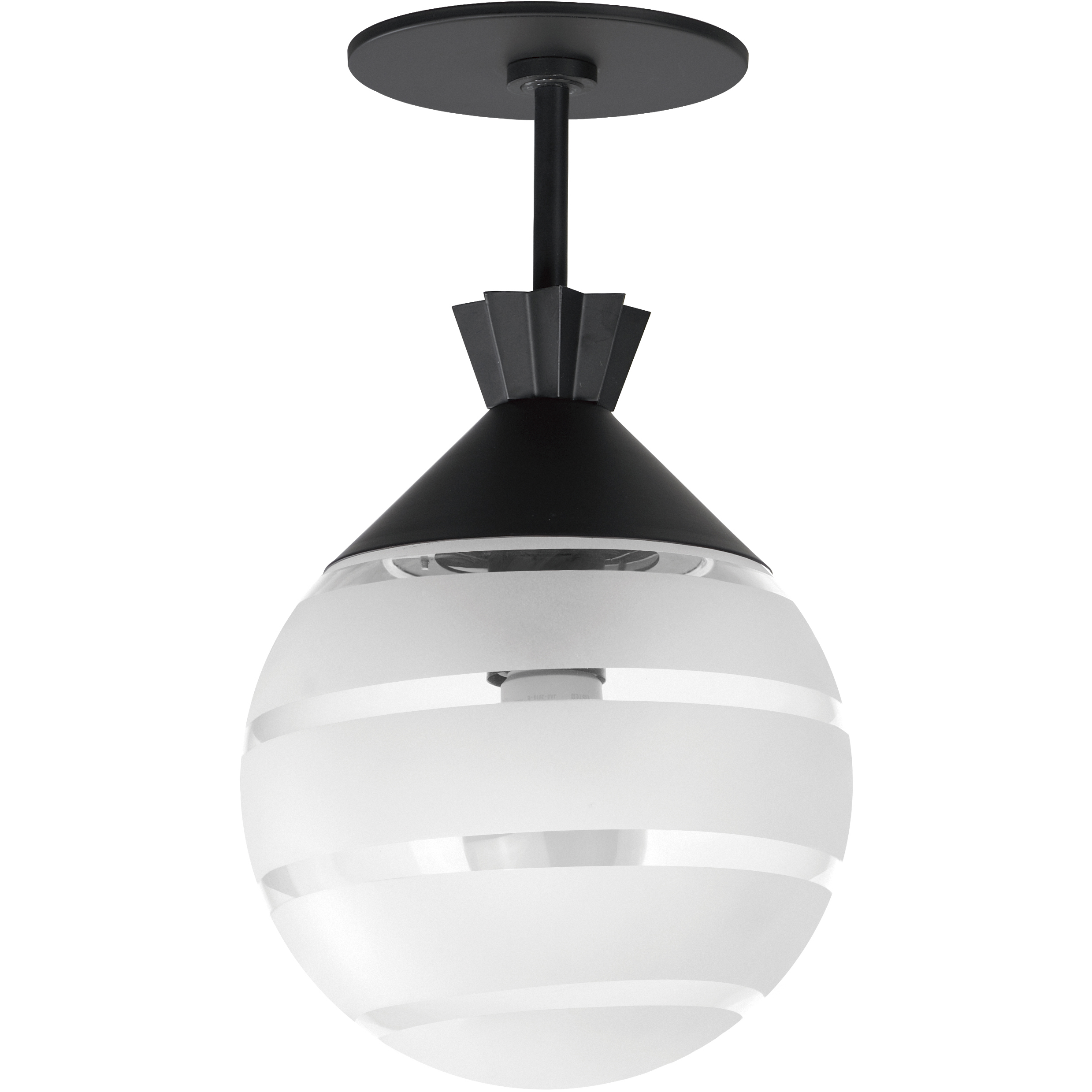 Copacabana 1 Light 7.75 inch Black Semi-Flush Mount Ceiling Light