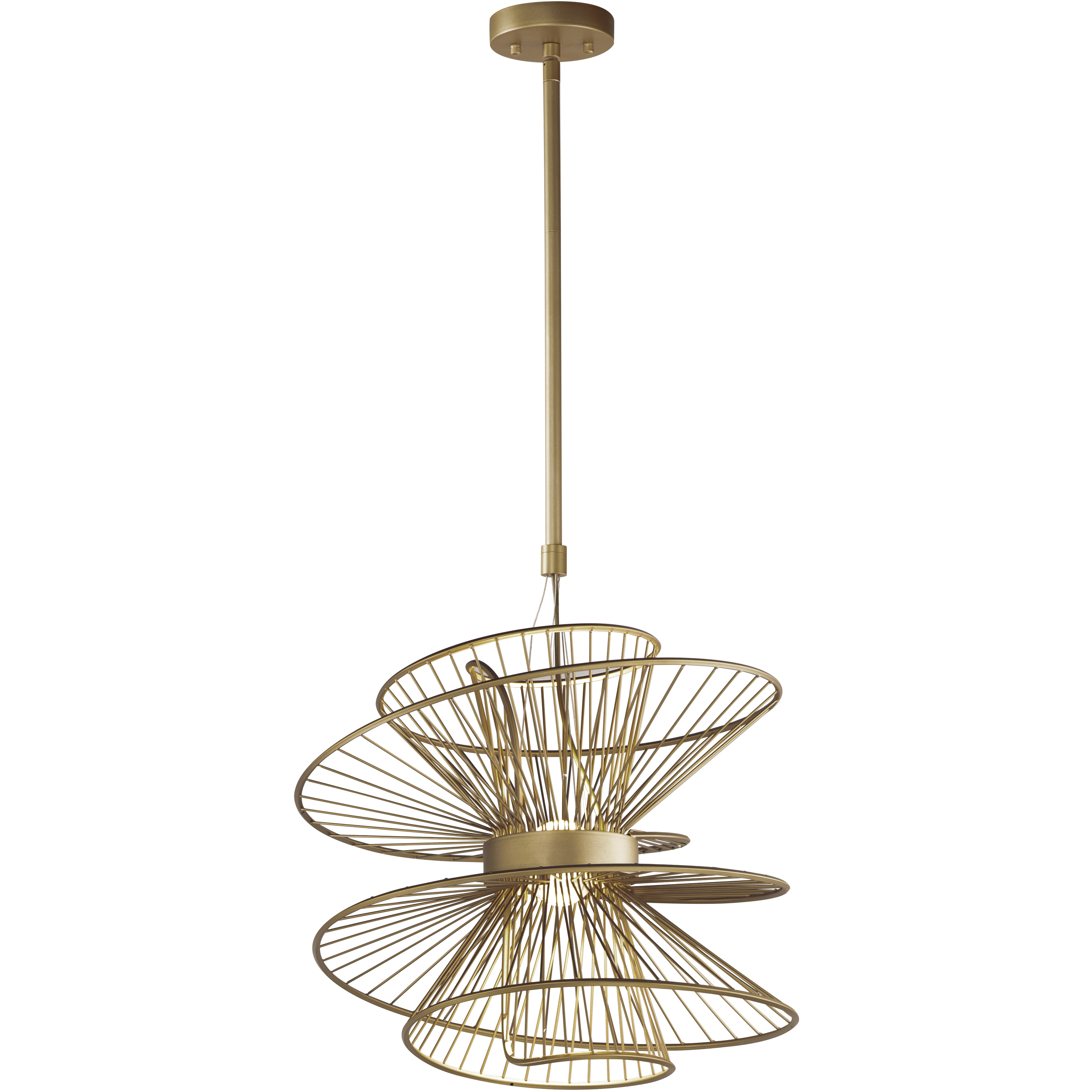Zeta LED 20 inch Natural Aged Brass Suspension Pendant Ceiling Light