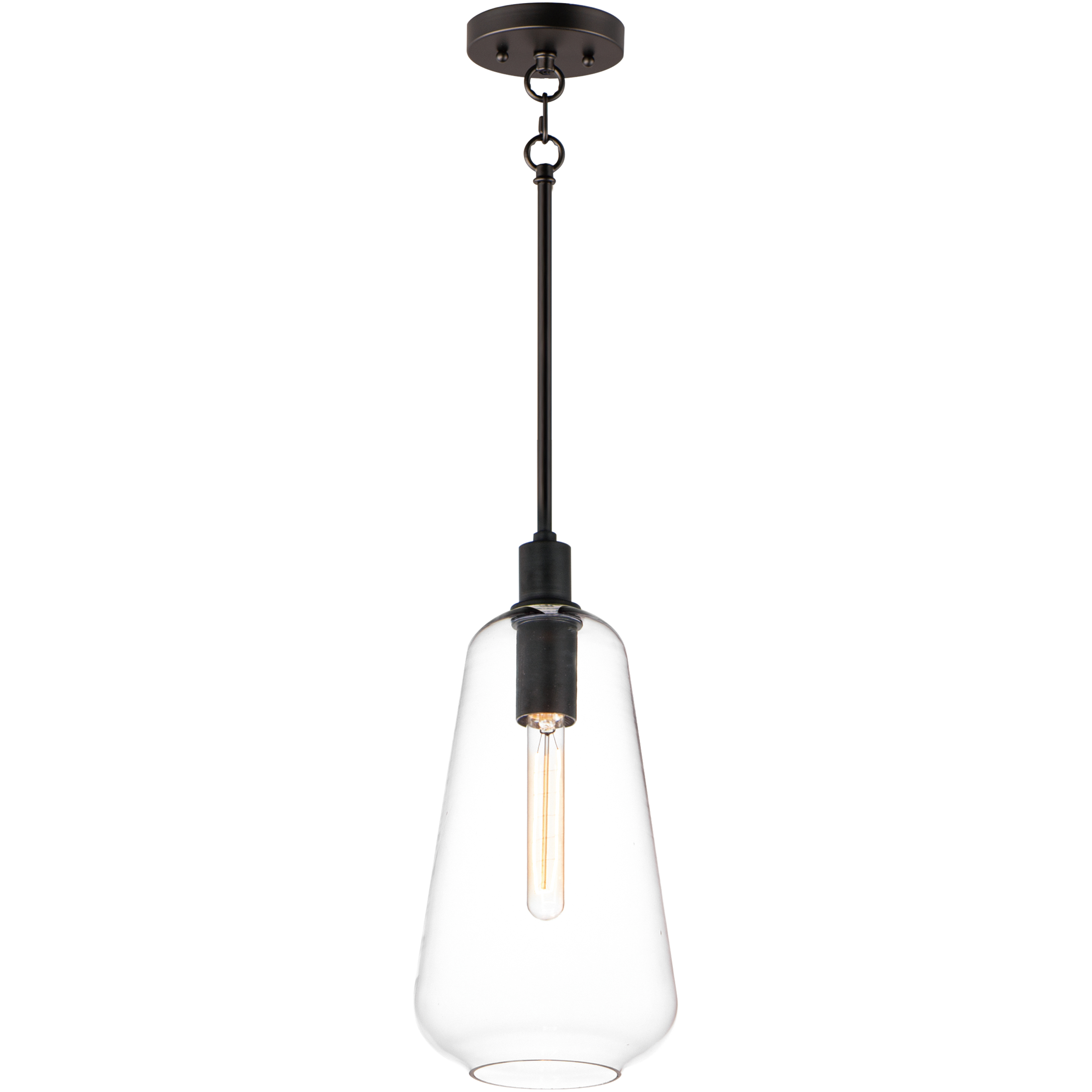 Babylon 1 Light 7.5 inch Black Single Pendant Ceiling Light
