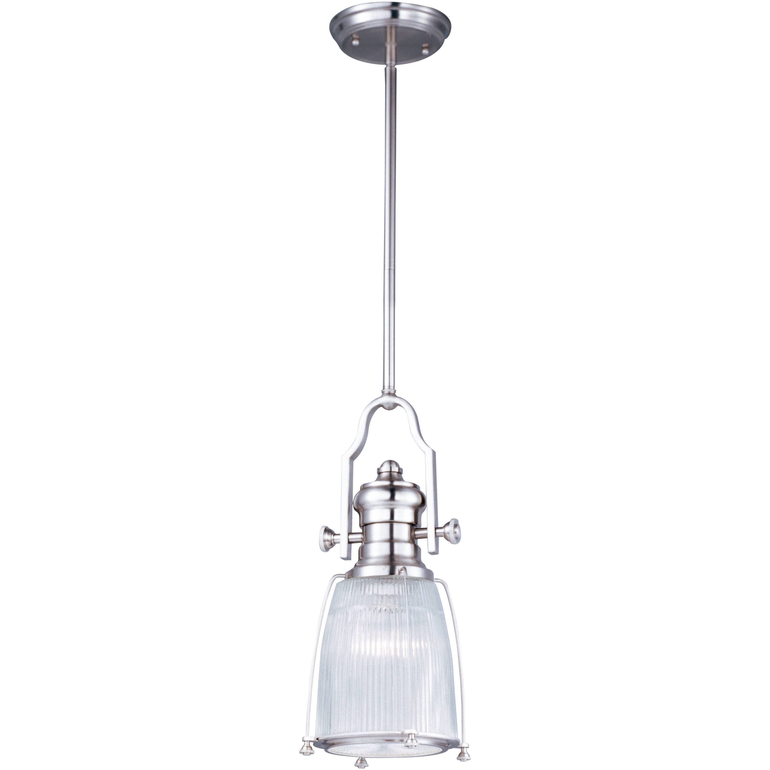 Hi-Bay LED 9 inch Satin Nickel Single Pendant Ceiling Light