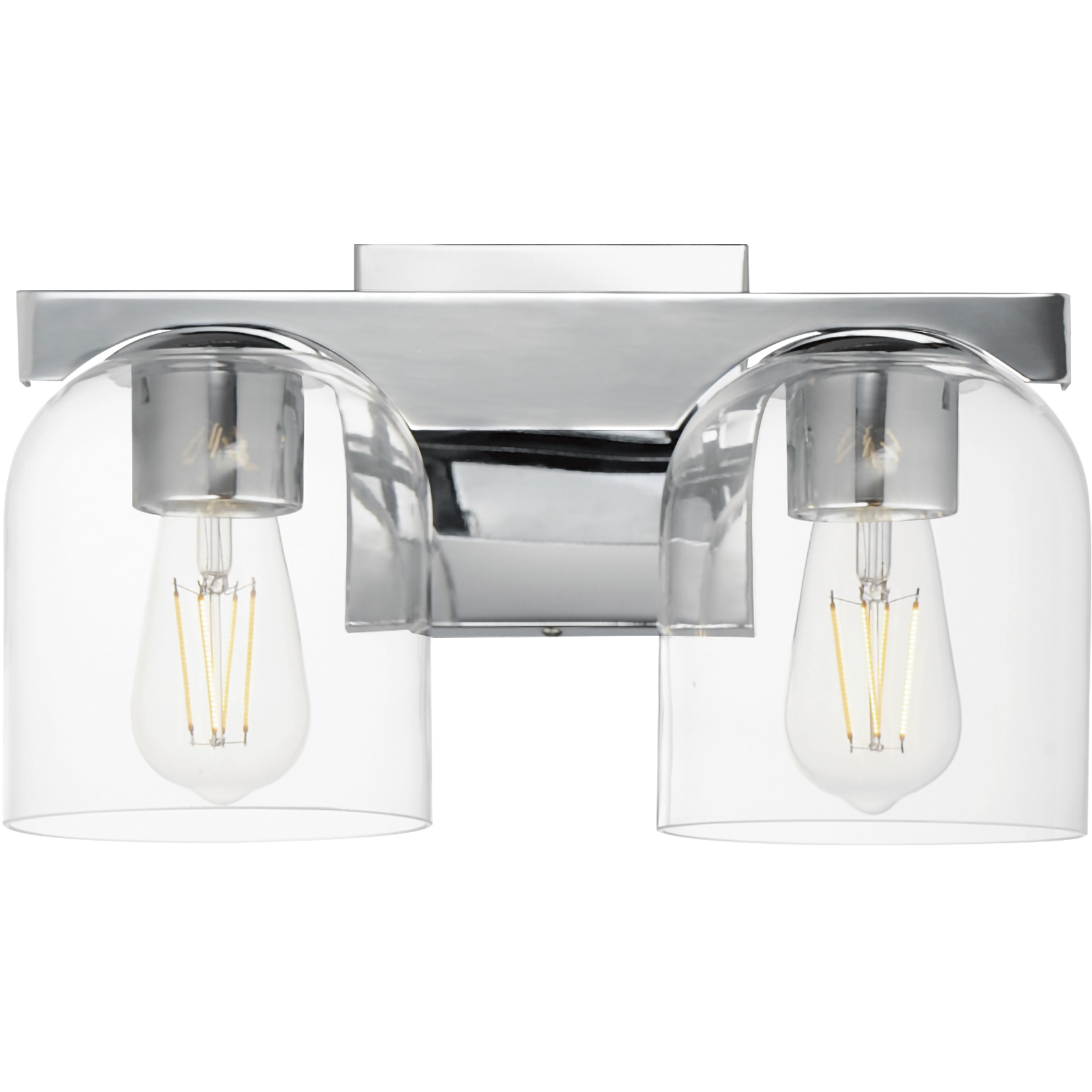 Scoop 2 Light 13.5 inch Polished Chrome Bath Vanity Wall Light in Clear