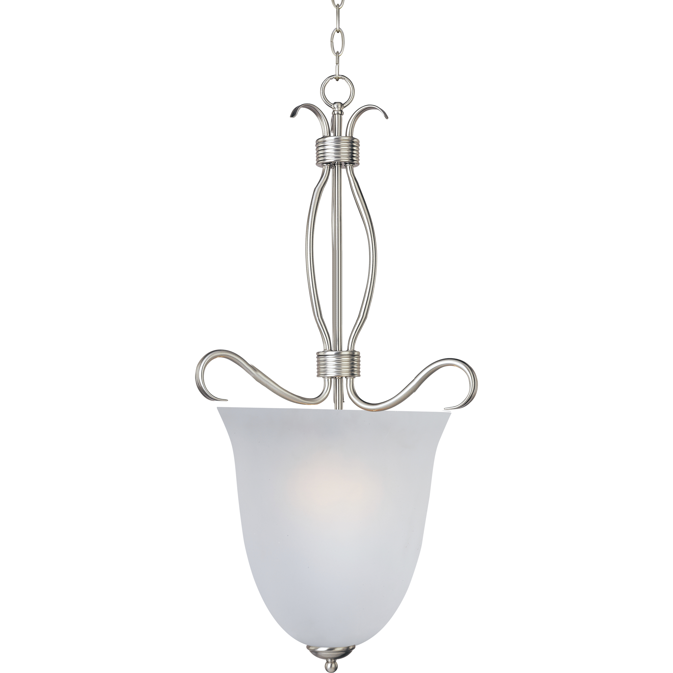 Basix 4 Light 14 inch Satin Nickel Entry Foyer Pendant Ceiling Light in Frosted