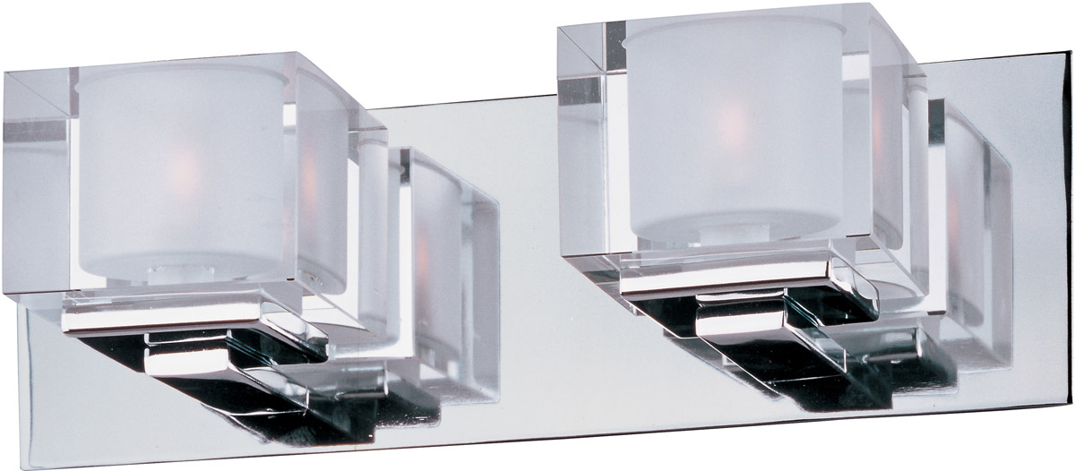 Cubic 2 Light 14.5 inch Polished Chrome Bath Light Wall Light