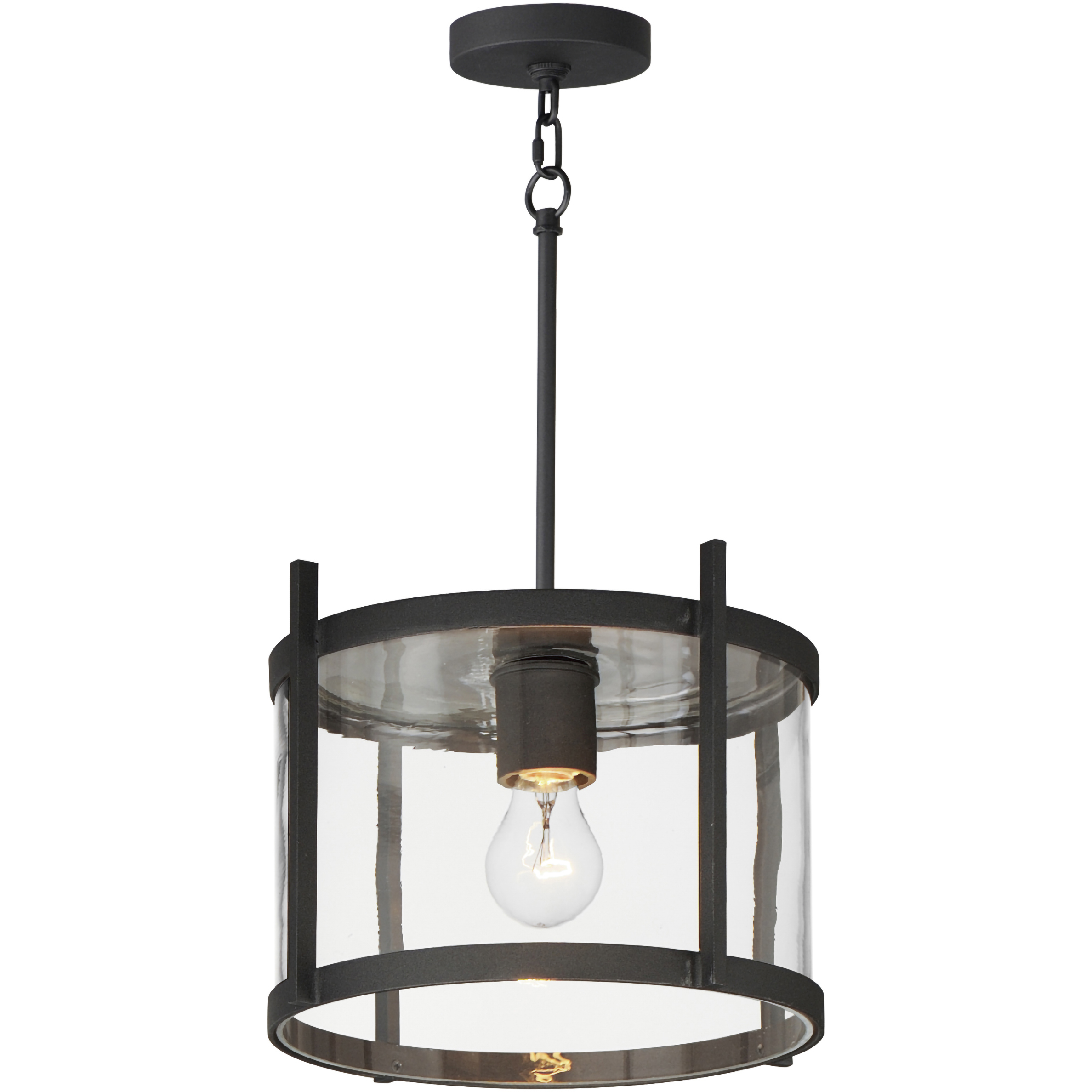 Belfry 1 Light 12 inch Black Outdoor Flush Mount in Clear