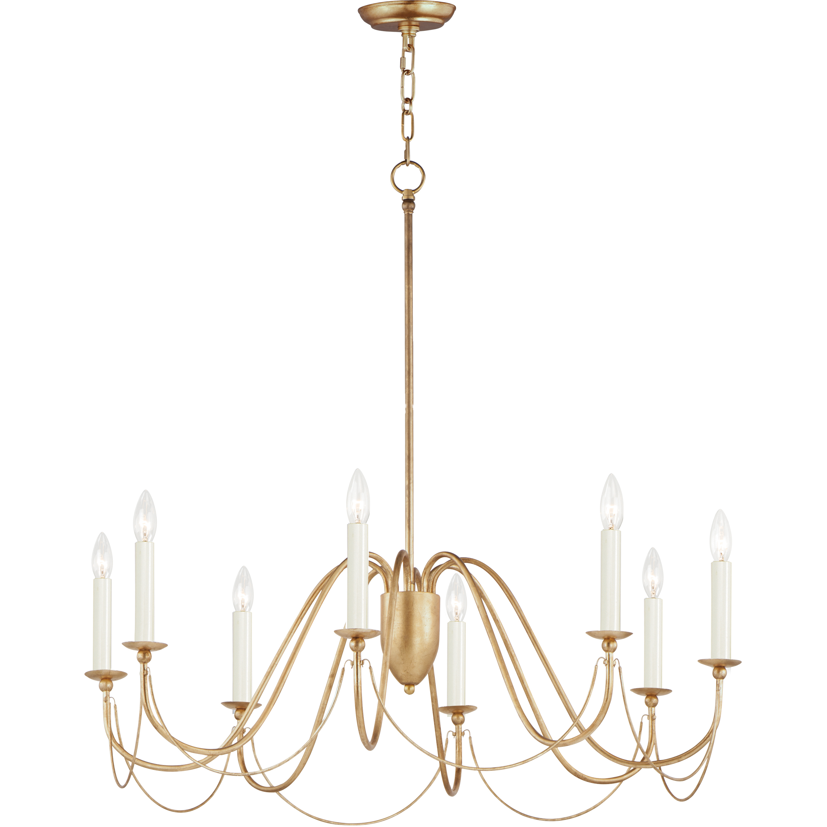 Plumette 8 Light 36 inch Gold Leaf Chandelier Ceiling Light