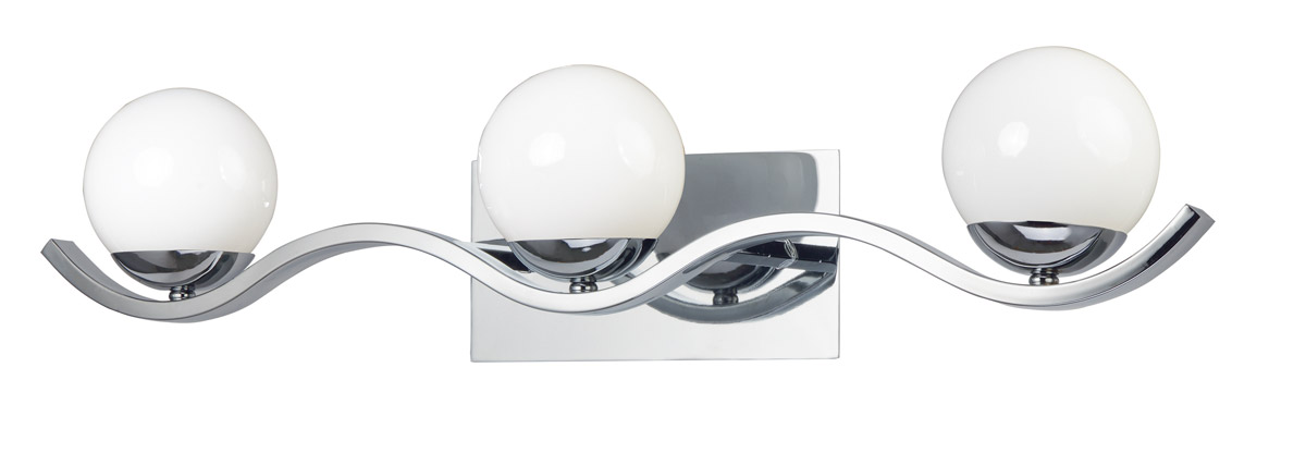 MaxximaStyle: 4-Bulb Bathroom Vanity Light Fixture, Chrome Finish, 2 Ft.  Light Strip 