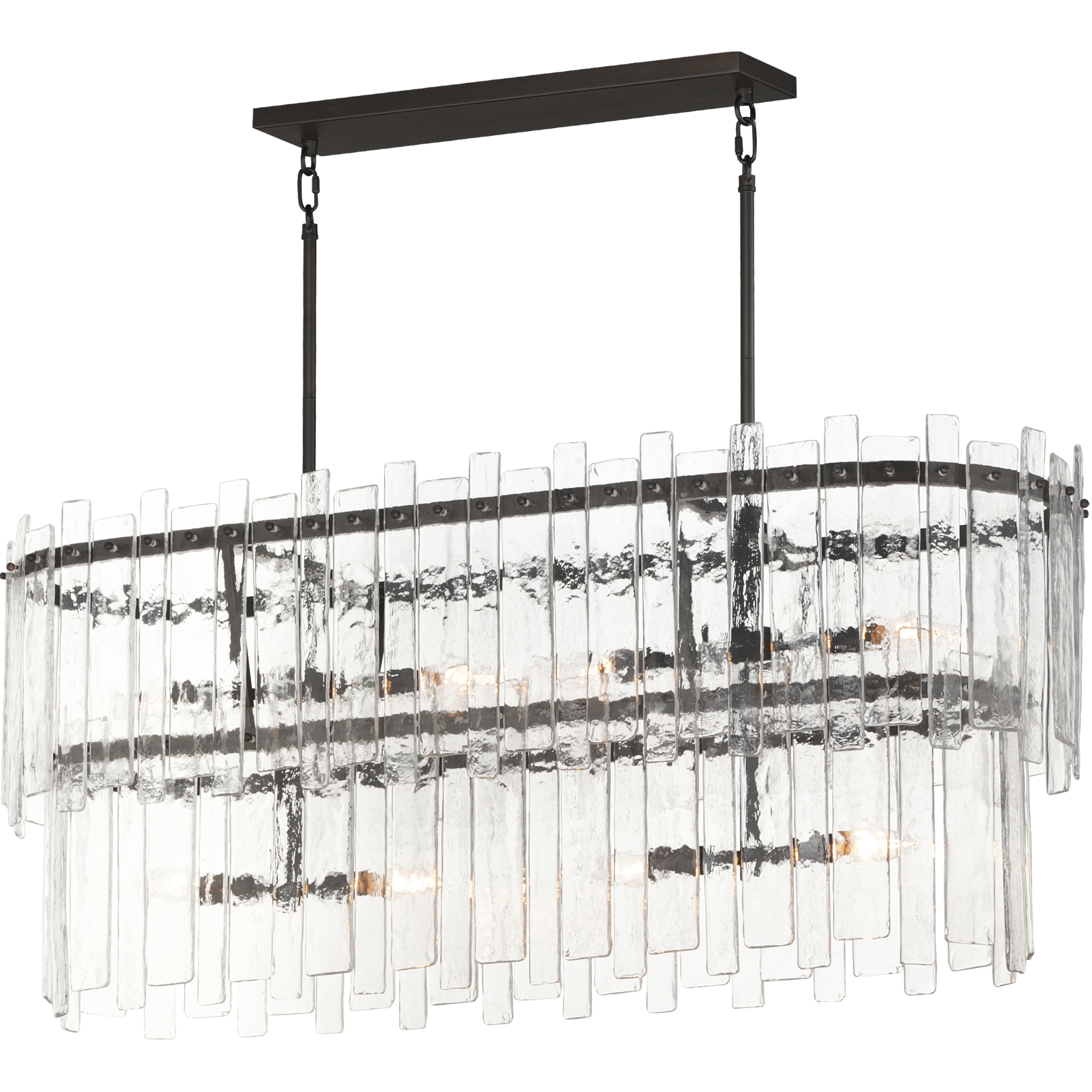 Warren 8 Light 42 inch Dark Bronze Linear Pendant Ceiling Light