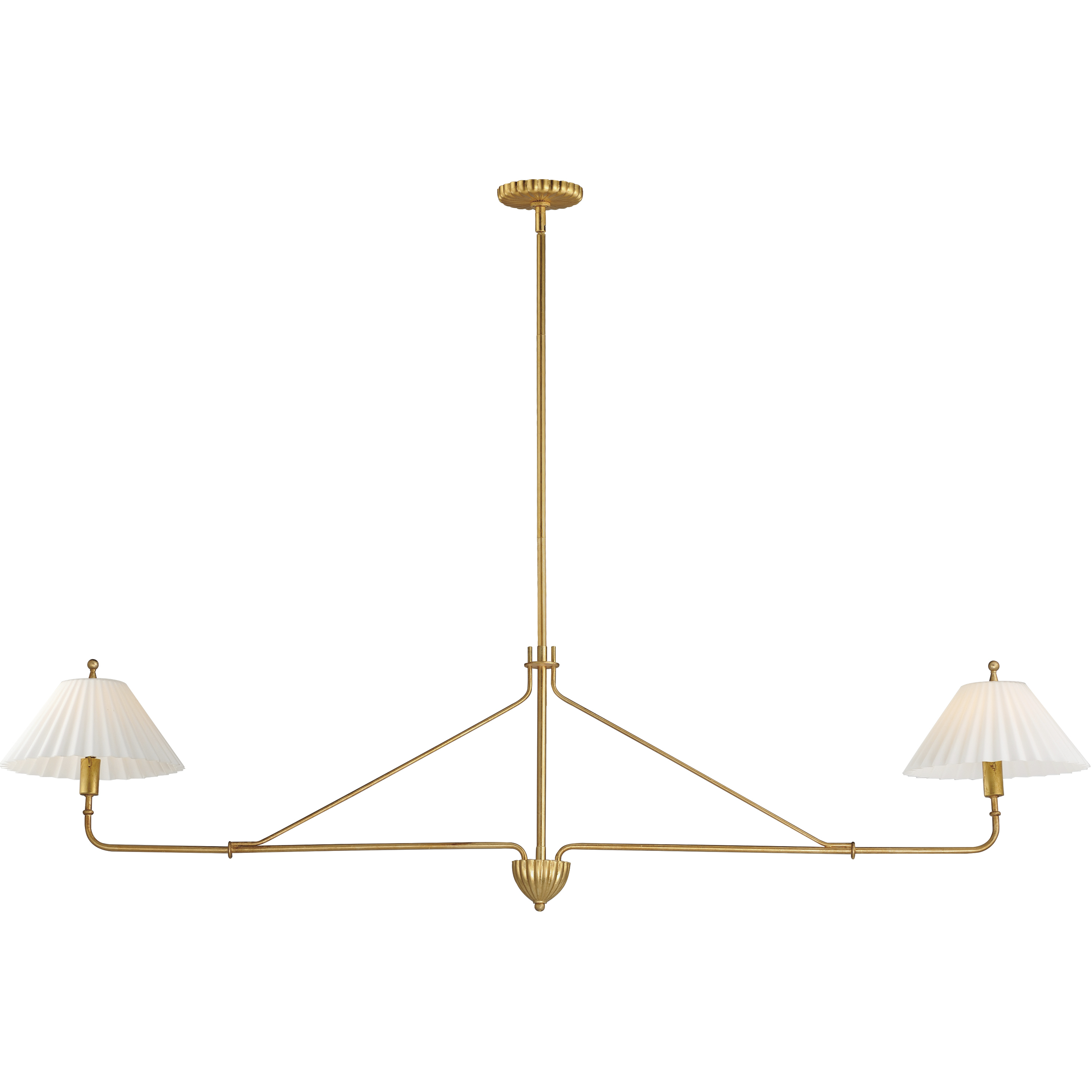 Kismet 2 Light 60.25 inch Gold Leaf Linear Pendant Ceiling Light