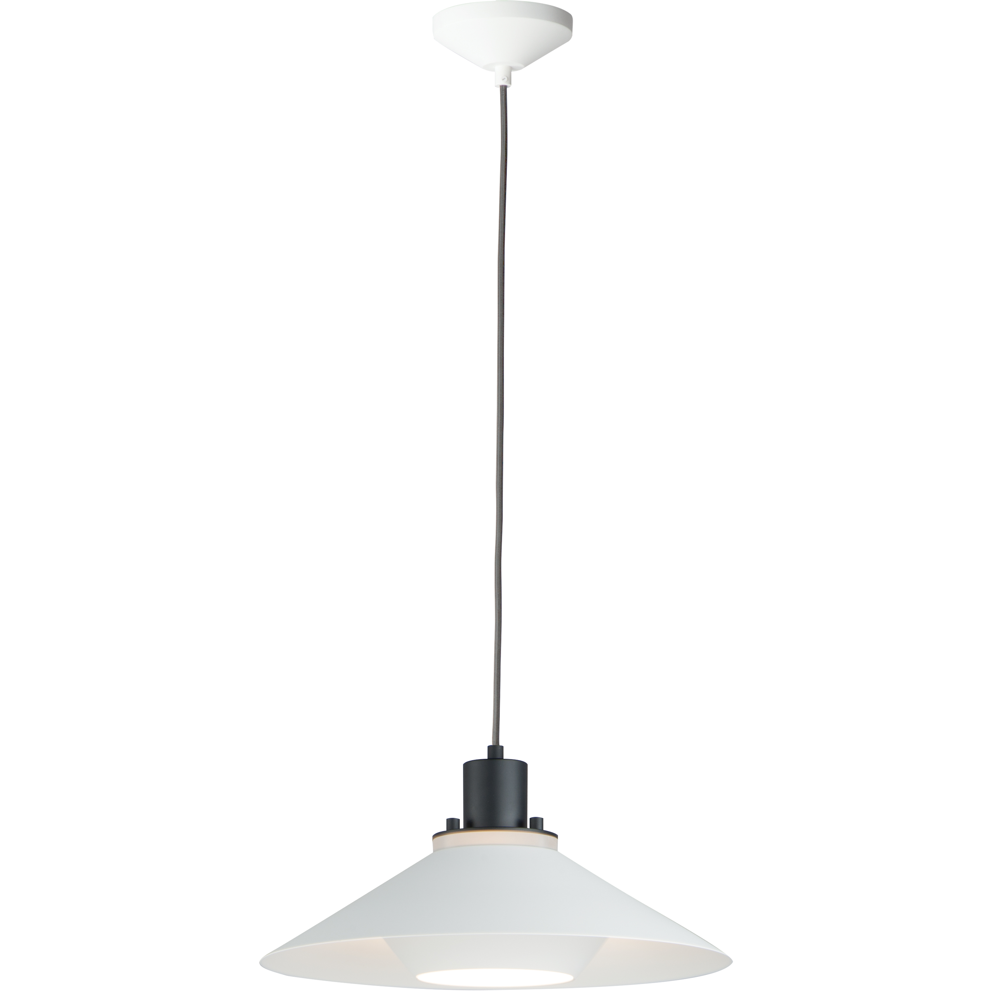 Oslo 1 Light 15.75 inch Black and White Single Pendant Ceiling Light