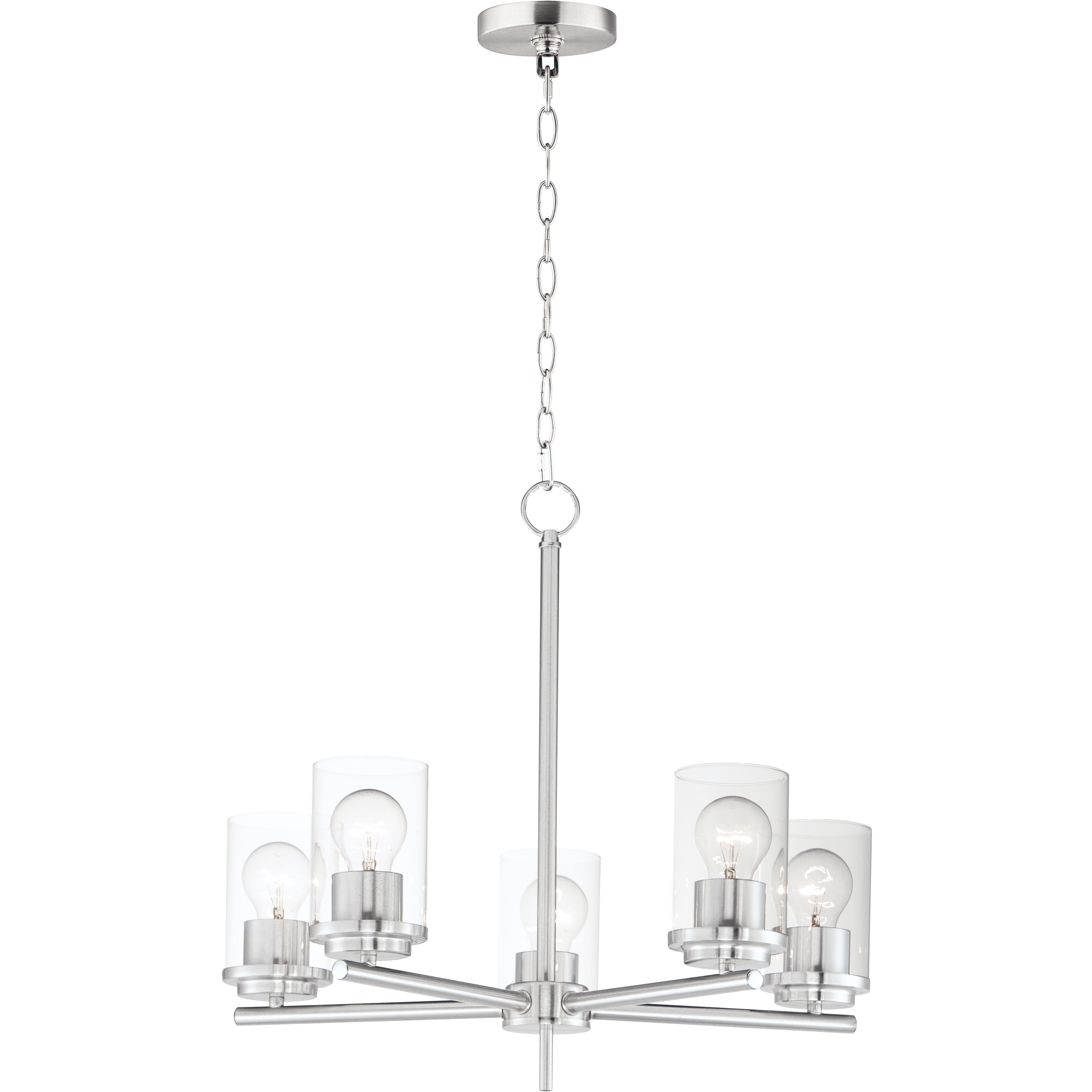Corona 5 Light 22 inch Satin Nickel Single-Tier Chandelier Ceiling Light in Clear