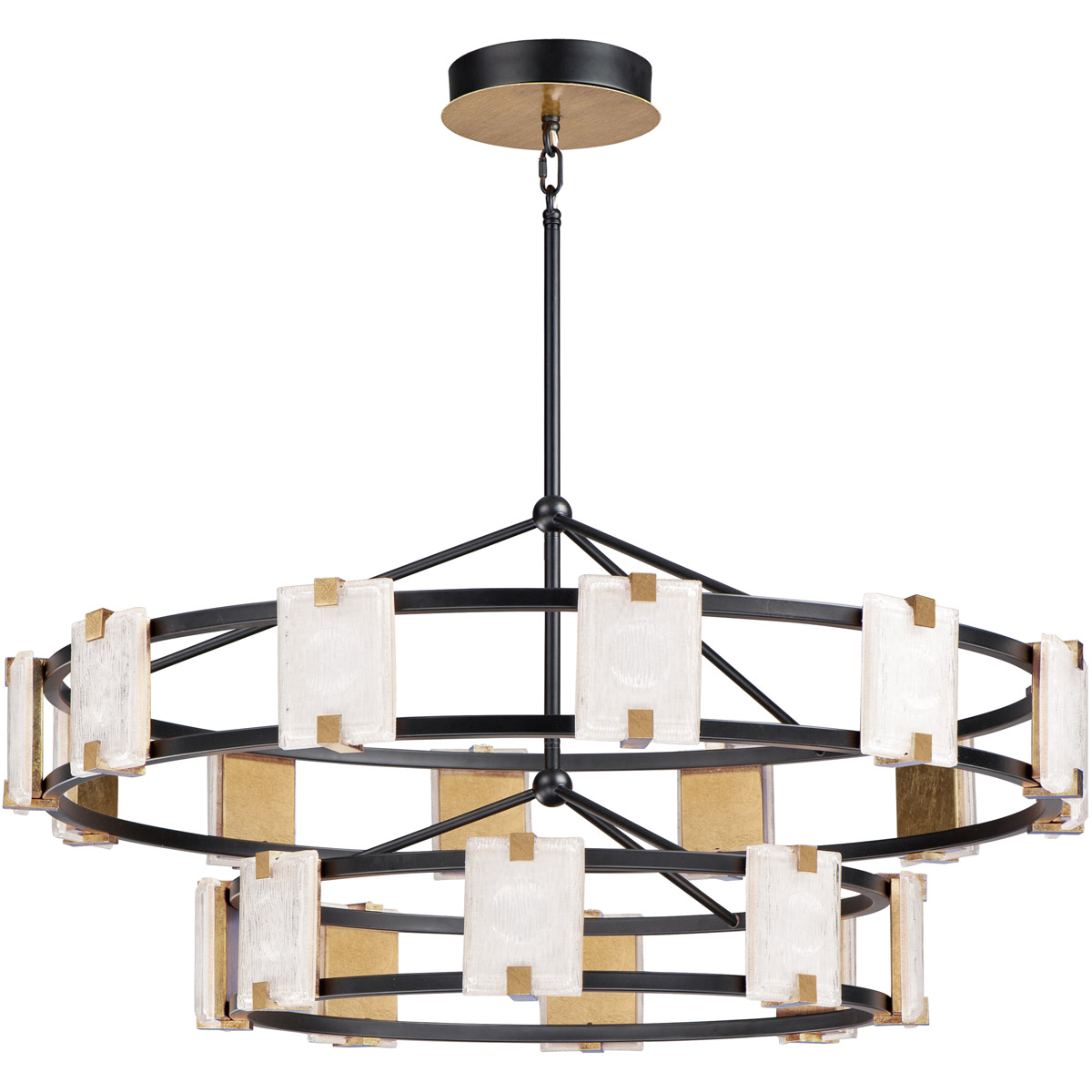 Maxim 39538CYBKGL Radiant LED 42 inch Black/Gold Leaf