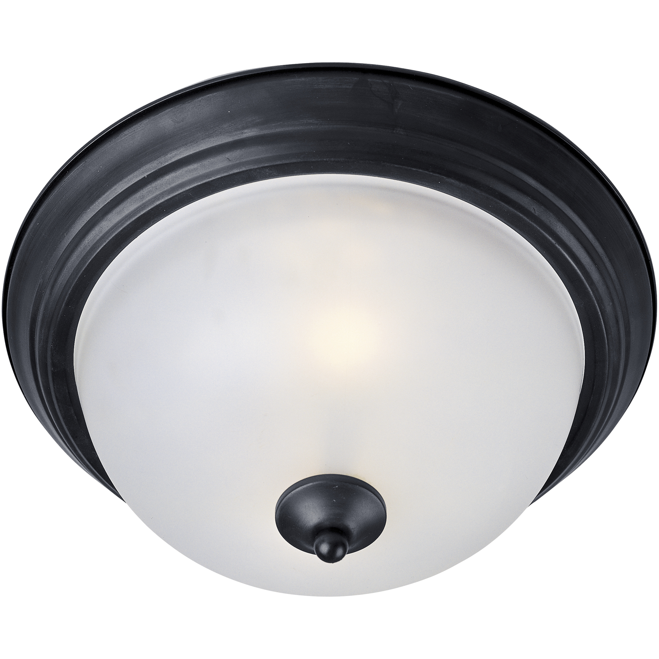 Essentials - 584x 1 Light 11.5 inch Black Flush Mount Ceiling Light in Frosted