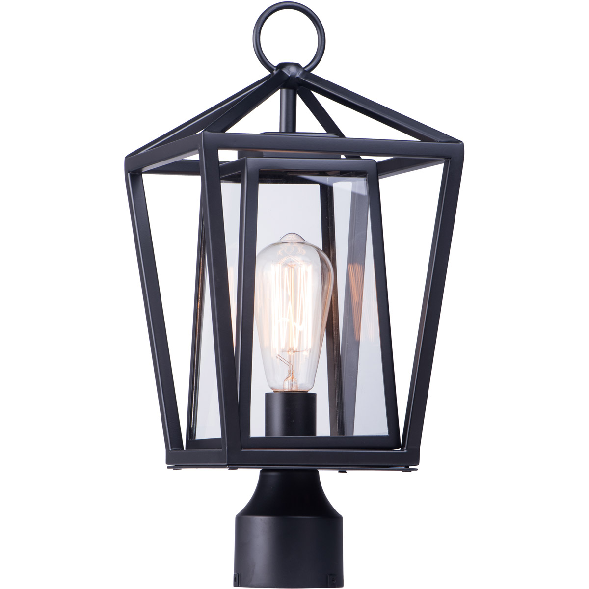 手の形 ランプ Maxim 3171CLBK Artisan 1 Light 17 inch Black Outdoor Post Mount