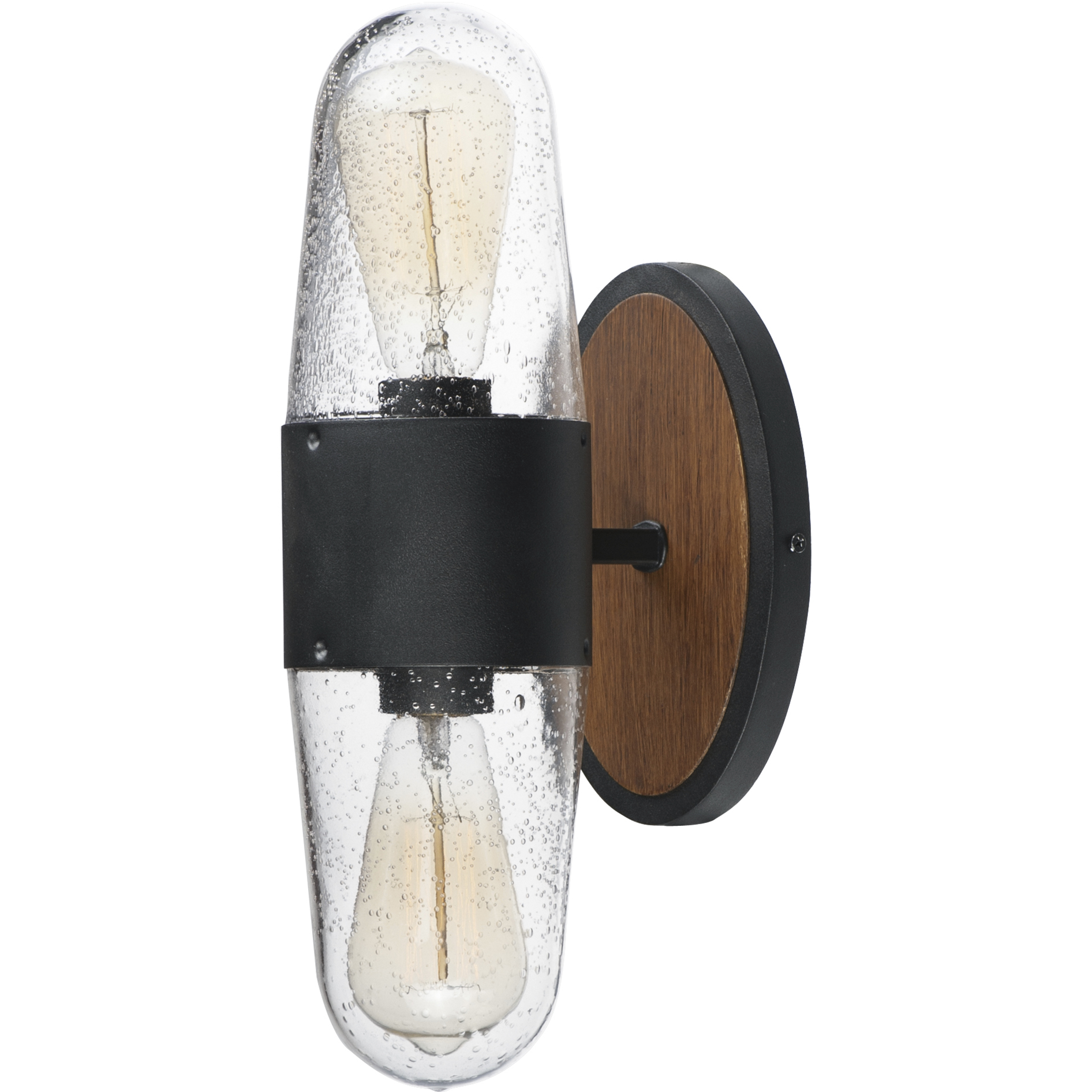 Lido 2 Light 15 inch Antique Pecan and Black Outdoor Wall Mount