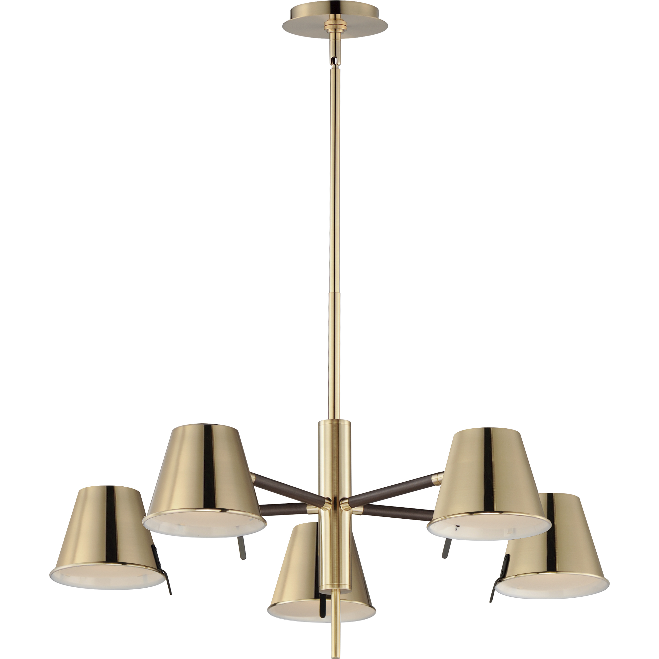Carlo LED 28 inch Dark Bronze, Leather, Heritage Brass Chandelier Ceiling Light