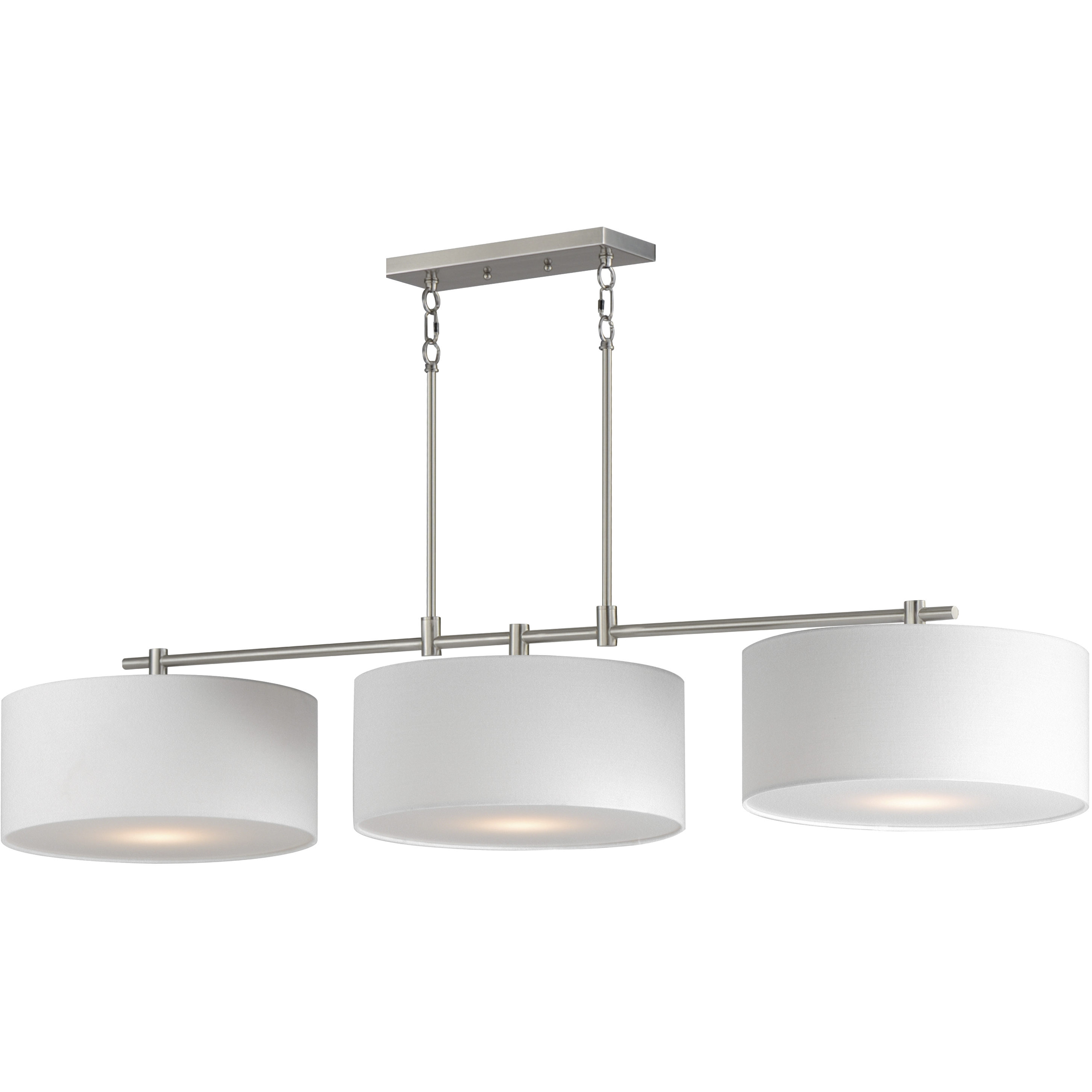 Bongo 3 Light 60 inch Satin Nickel Linear Pendant Ceiling Light