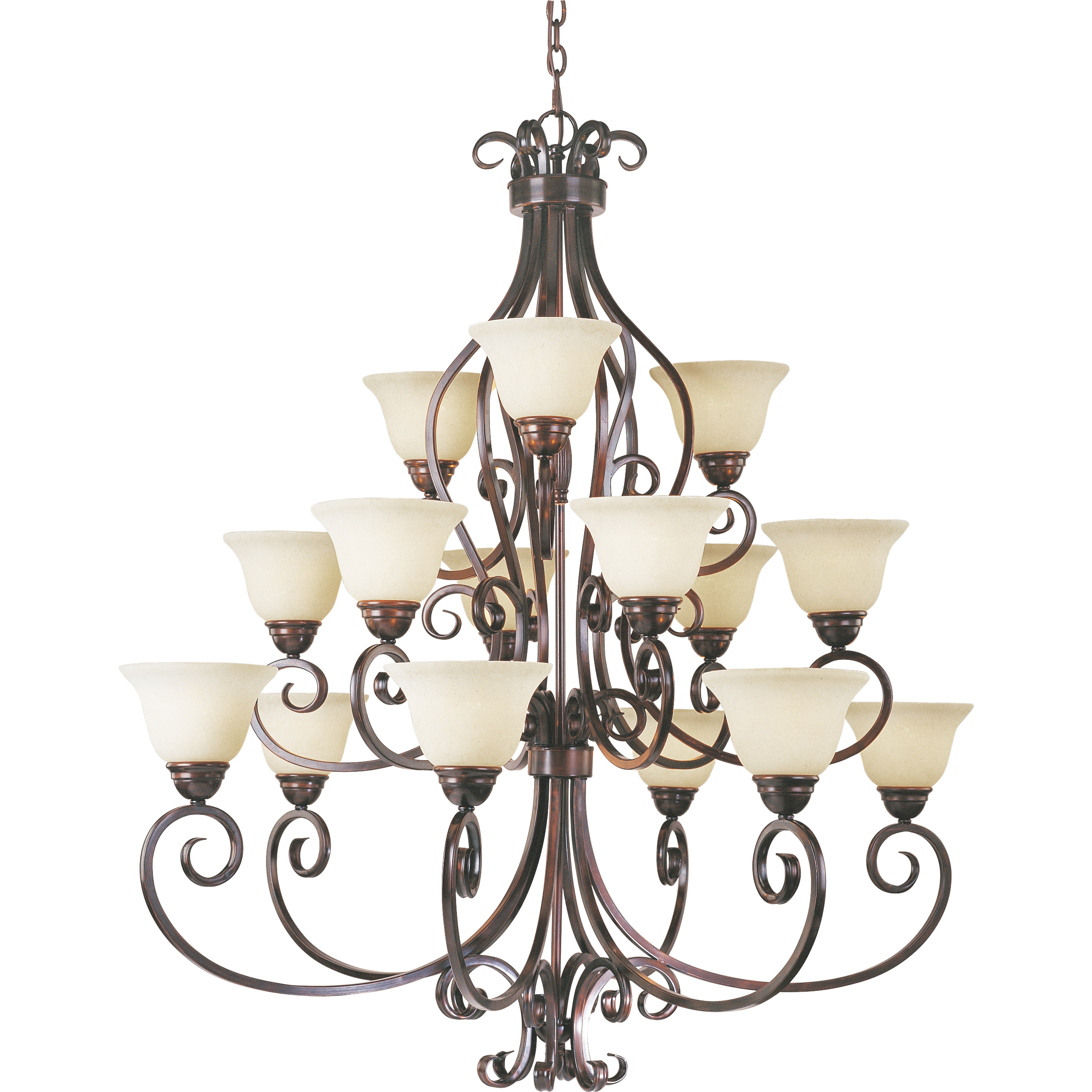 Manor 15 Light 45 inch Oil Rubbed Bronze Multi-Tier Chandelier Ceiling Light