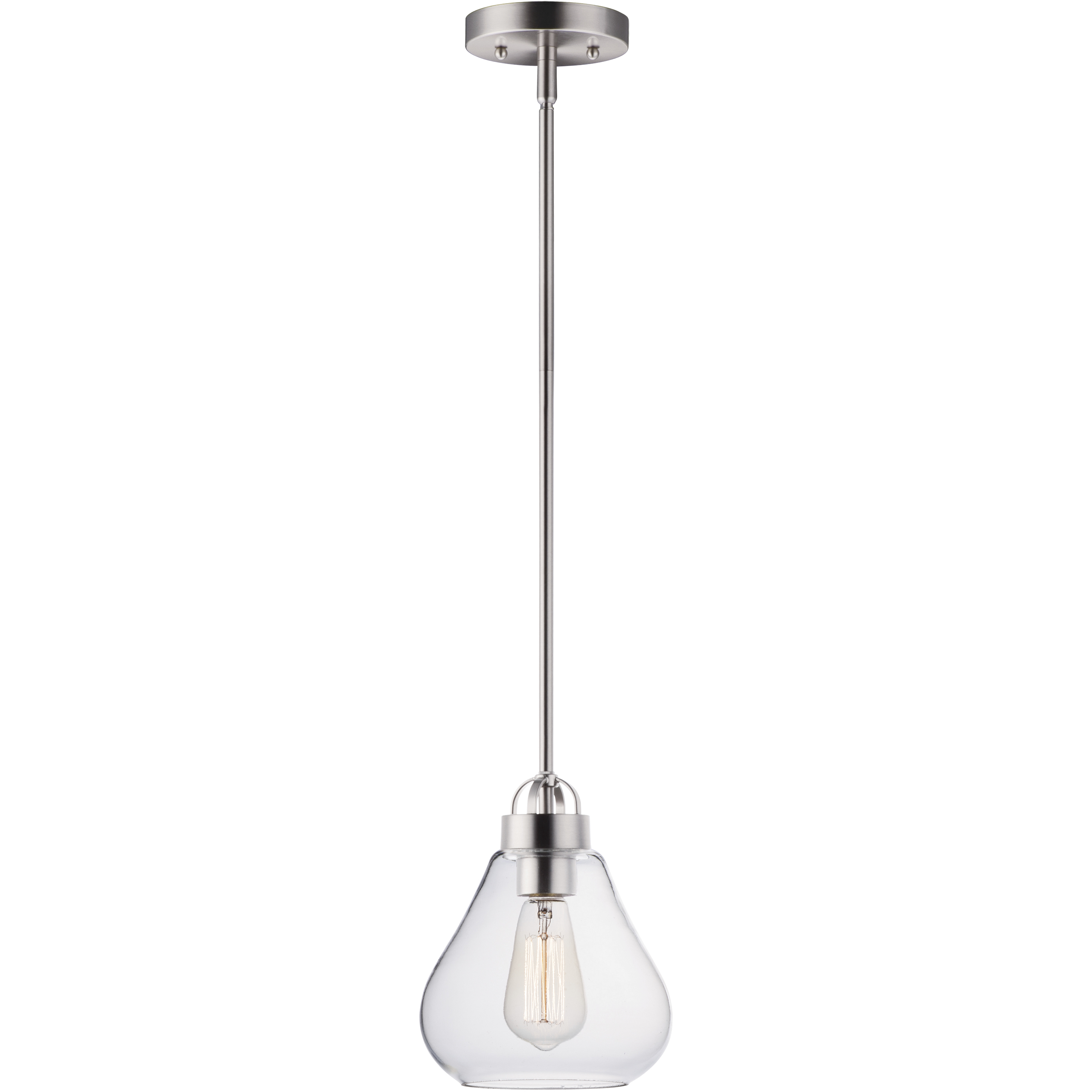 Dianne 1 Light 7.5 inch Satin Nickel Single Pendant Ceiling Light in Clear