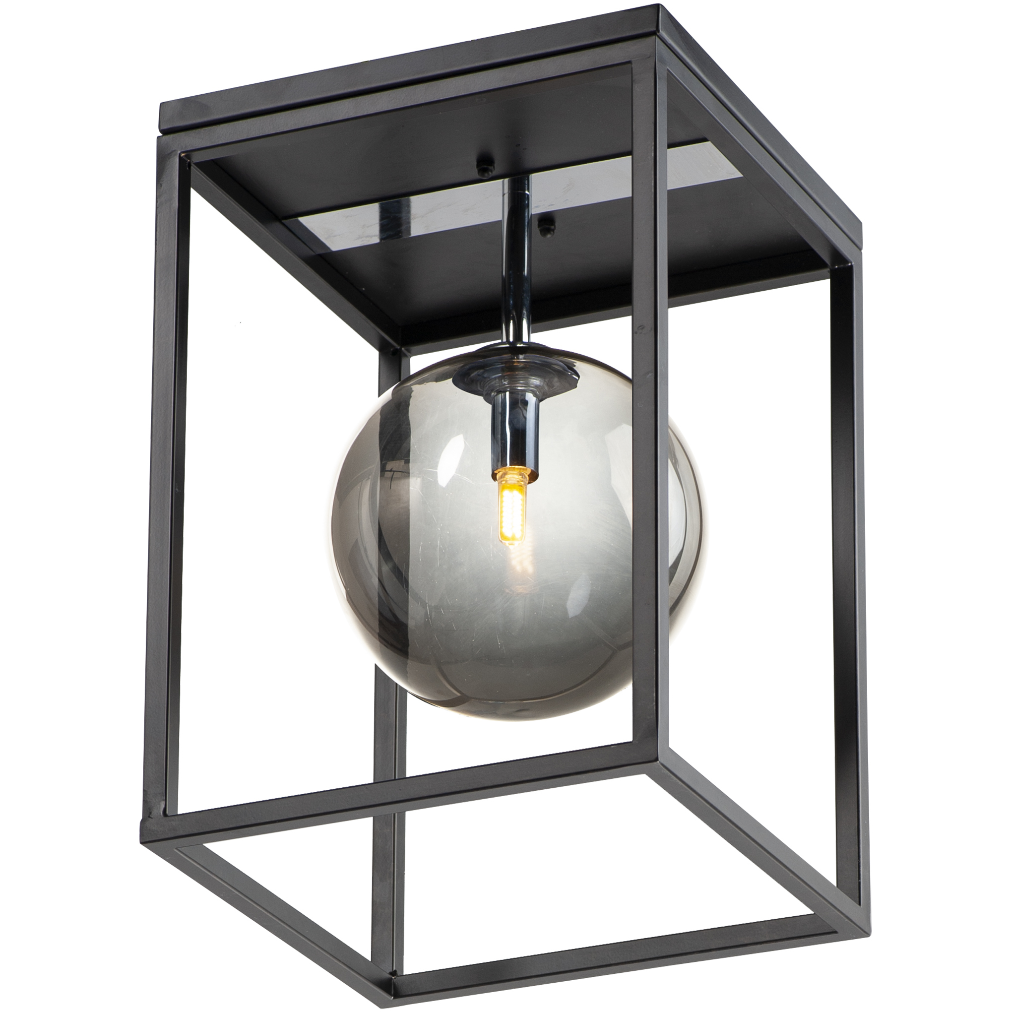 Fluid LED 9.75 inch Black and Polished Chrome Flush Mount Ceiling Light in Mirror Smoke