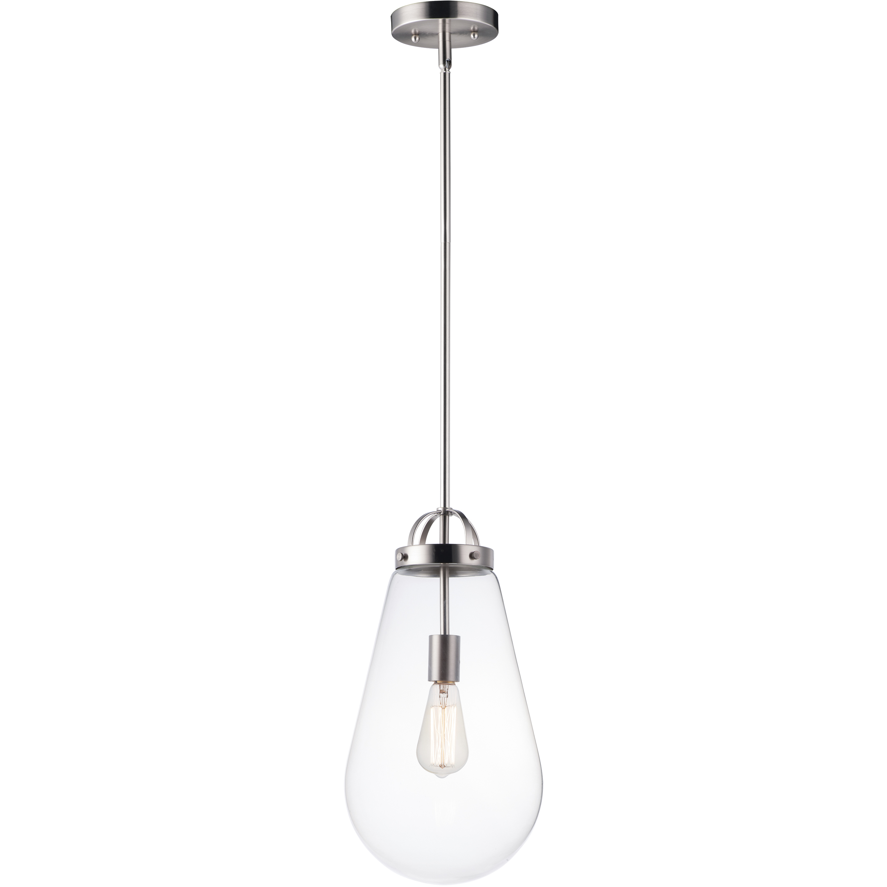 Nyla 1 Light 9.5 inch Satin Nickel Single Pendant Ceiling Light
